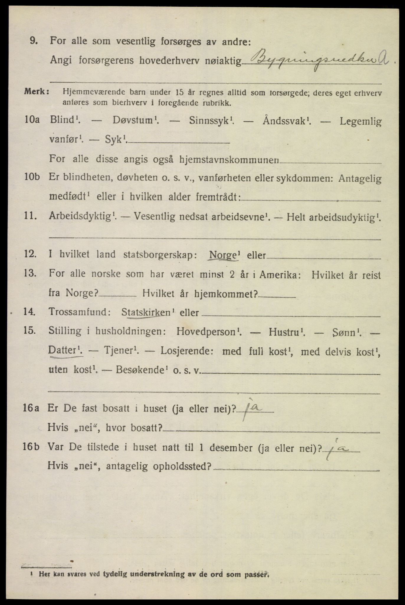 SAK, 1920 census for Lyngdal, 1920, p. 1728