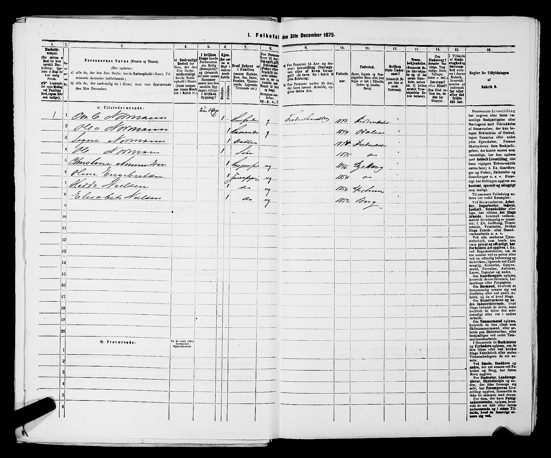 RA, 1875 census for 0103B Fredrikstad/Fredrikstad, 1875, p. 1134