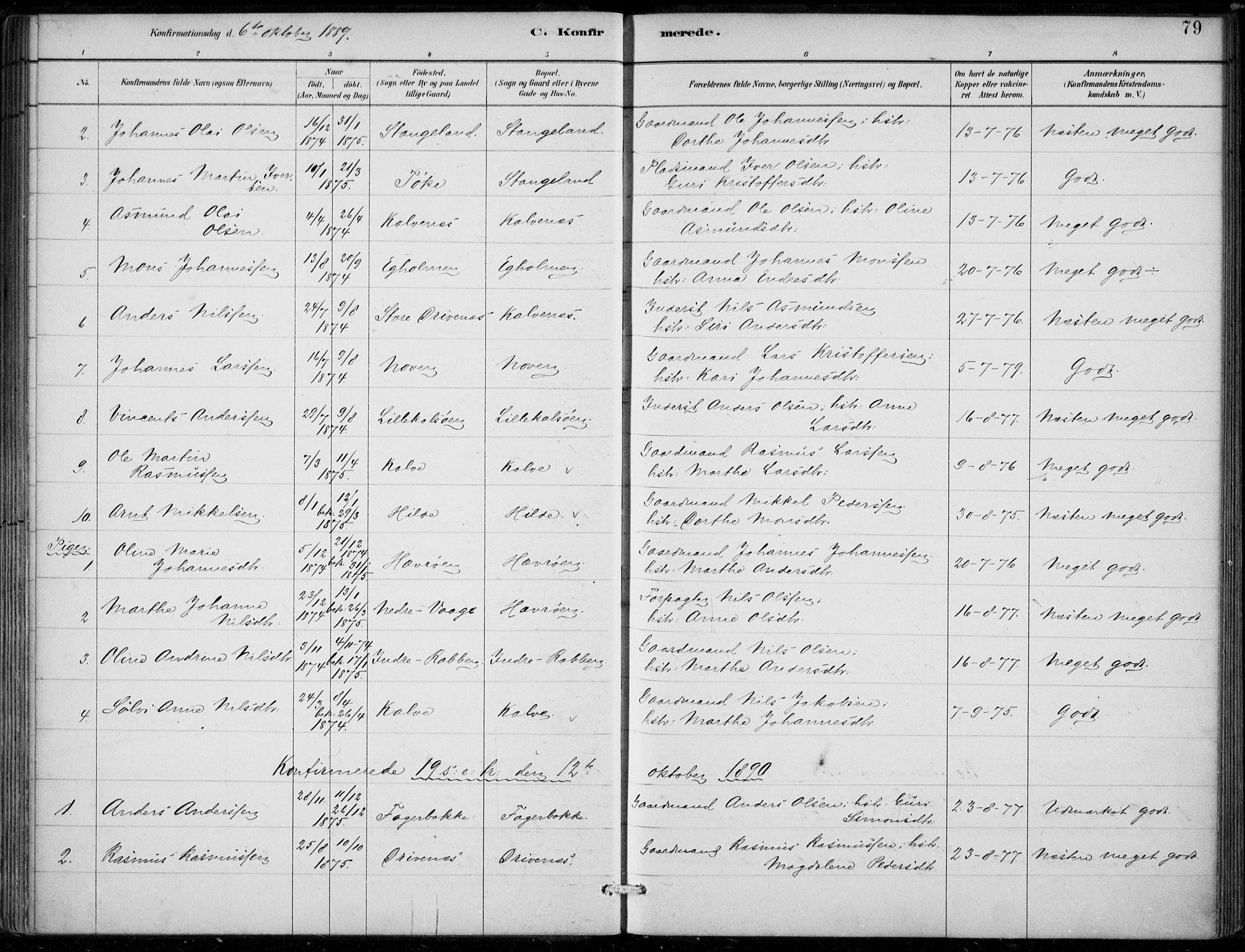 Sund sokneprestembete, AV/SAB-A-99930: Parish register (official) no. D 1, 1882-1899, p. 79