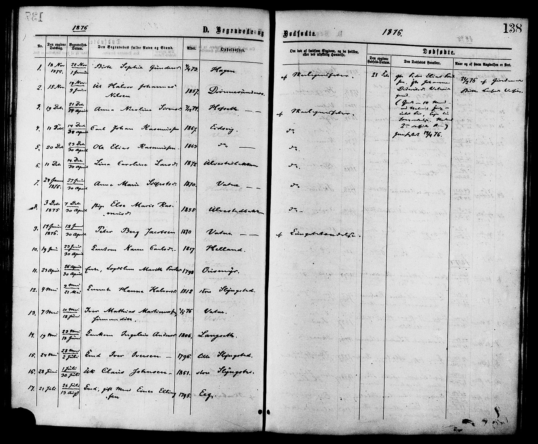 Ministerialprotokoller, klokkerbøker og fødselsregistre - Møre og Romsdal, AV/SAT-A-1454/525/L0373: Parish register (official) no. 525A03, 1864-1879, p. 138