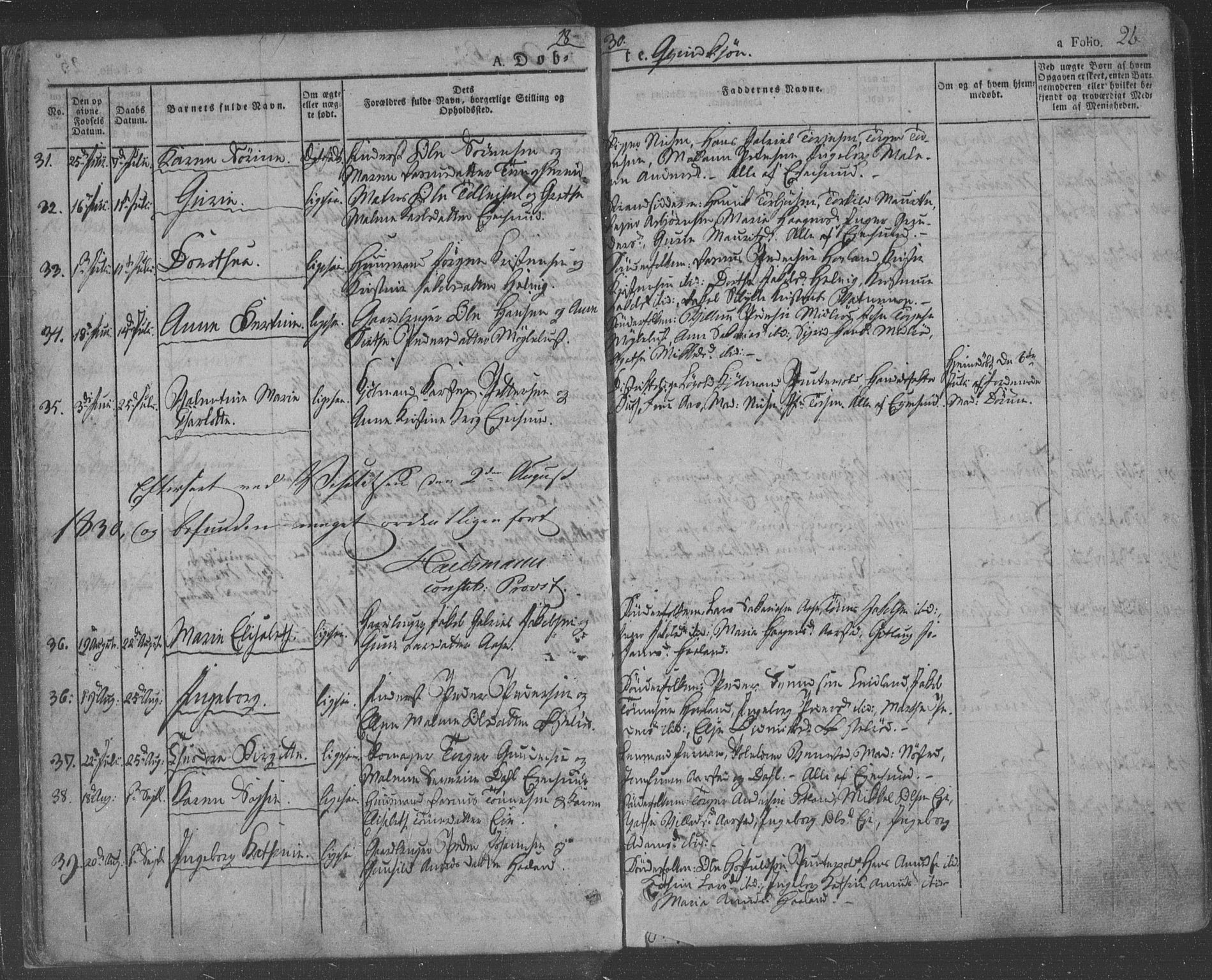 Eigersund sokneprestkontor, AV/SAST-A-101807/S08/L0009: Parish register (official) no. A 9, 1827-1850, p. 26