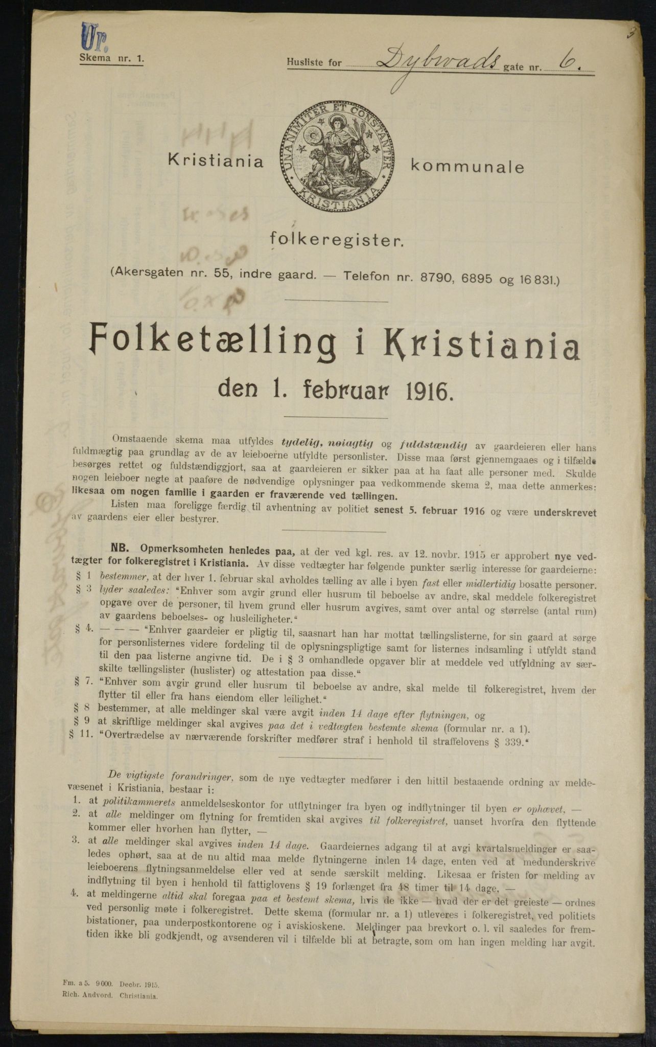 OBA, Municipal Census 1916 for Kristiania, 1916, p. 17581