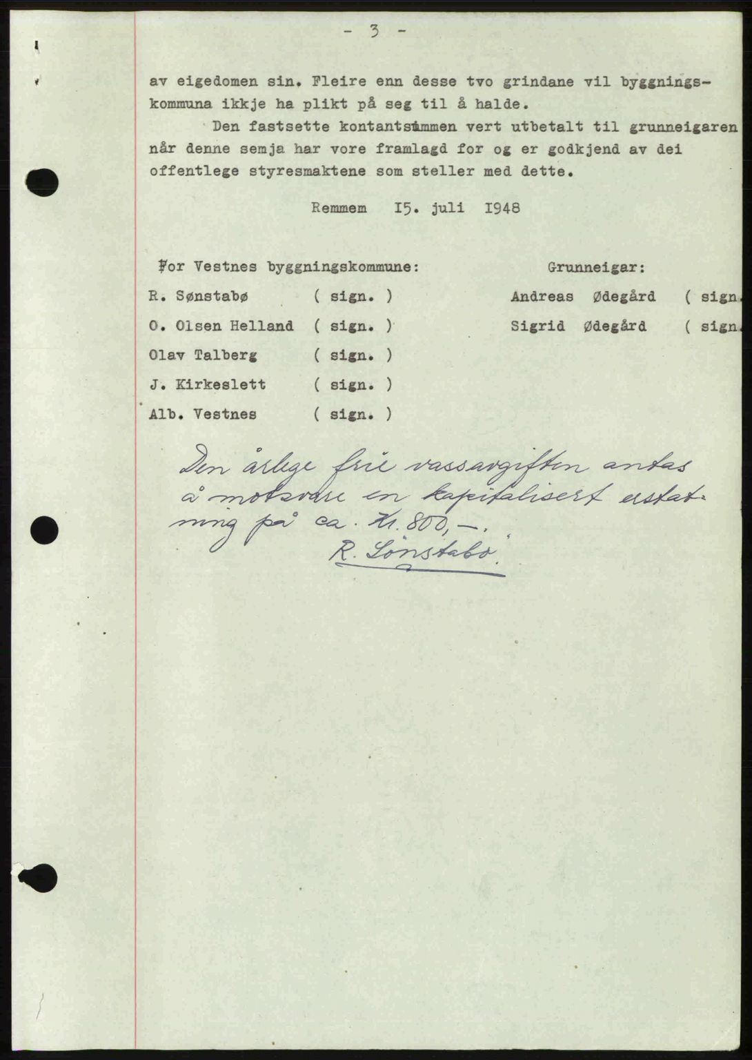 Romsdal sorenskriveri, AV/SAT-A-4149/1/2/2C: Mortgage book no. A27, 1948-1948, Diary no: : 2001/1948