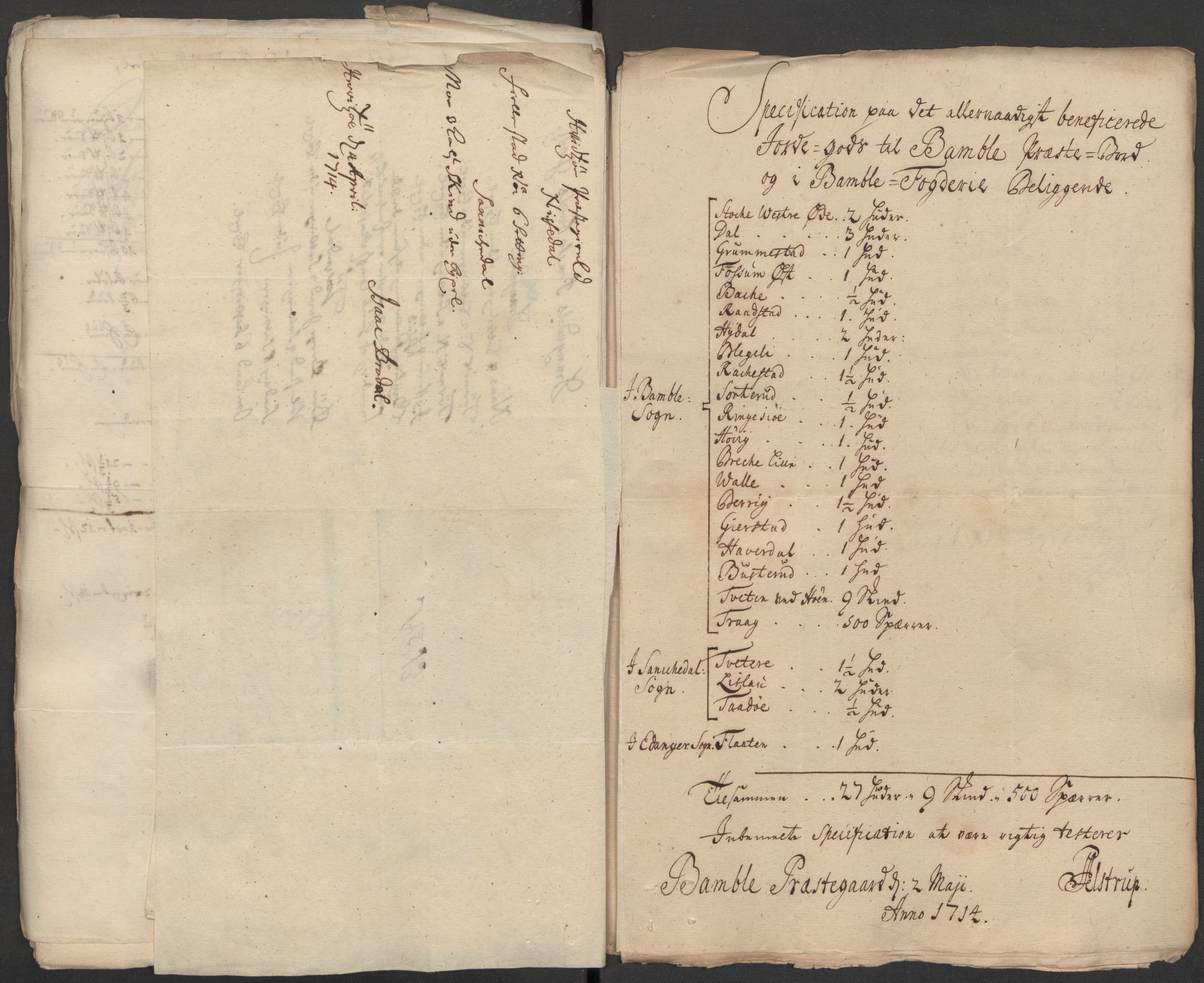 Rentekammeret inntil 1814, Reviderte regnskaper, Fogderegnskap, AV/RA-EA-4092/R36/L2124: Fogderegnskap Øvre og Nedre Telemark og Bamble, 1713, p. 300