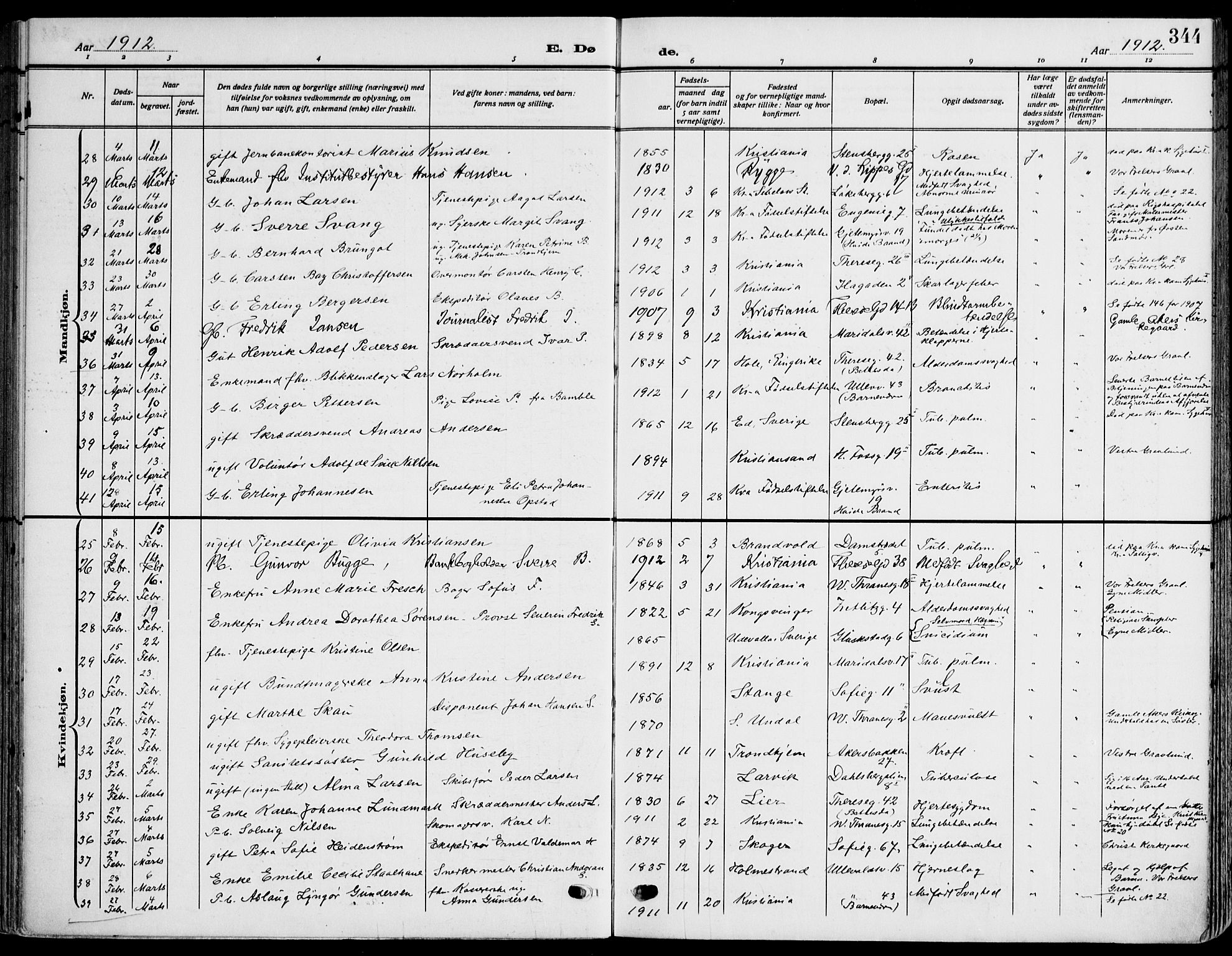 Gamle Aker prestekontor Kirkebøker, SAO/A-10617a/F/L0014: Parish register (official) no. 14, 1909-1924, p. 344