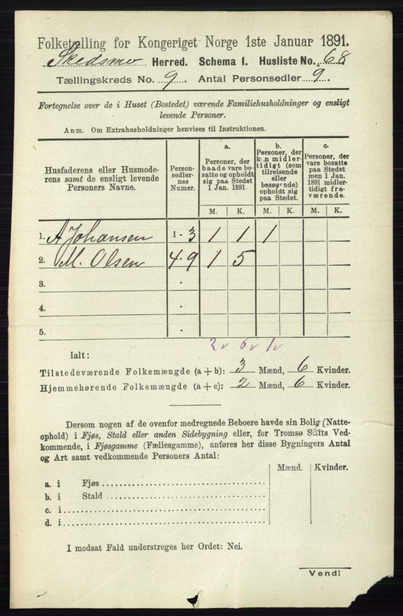 RA, 1891 census for 0231 Skedsmo, 1891, p. 5092