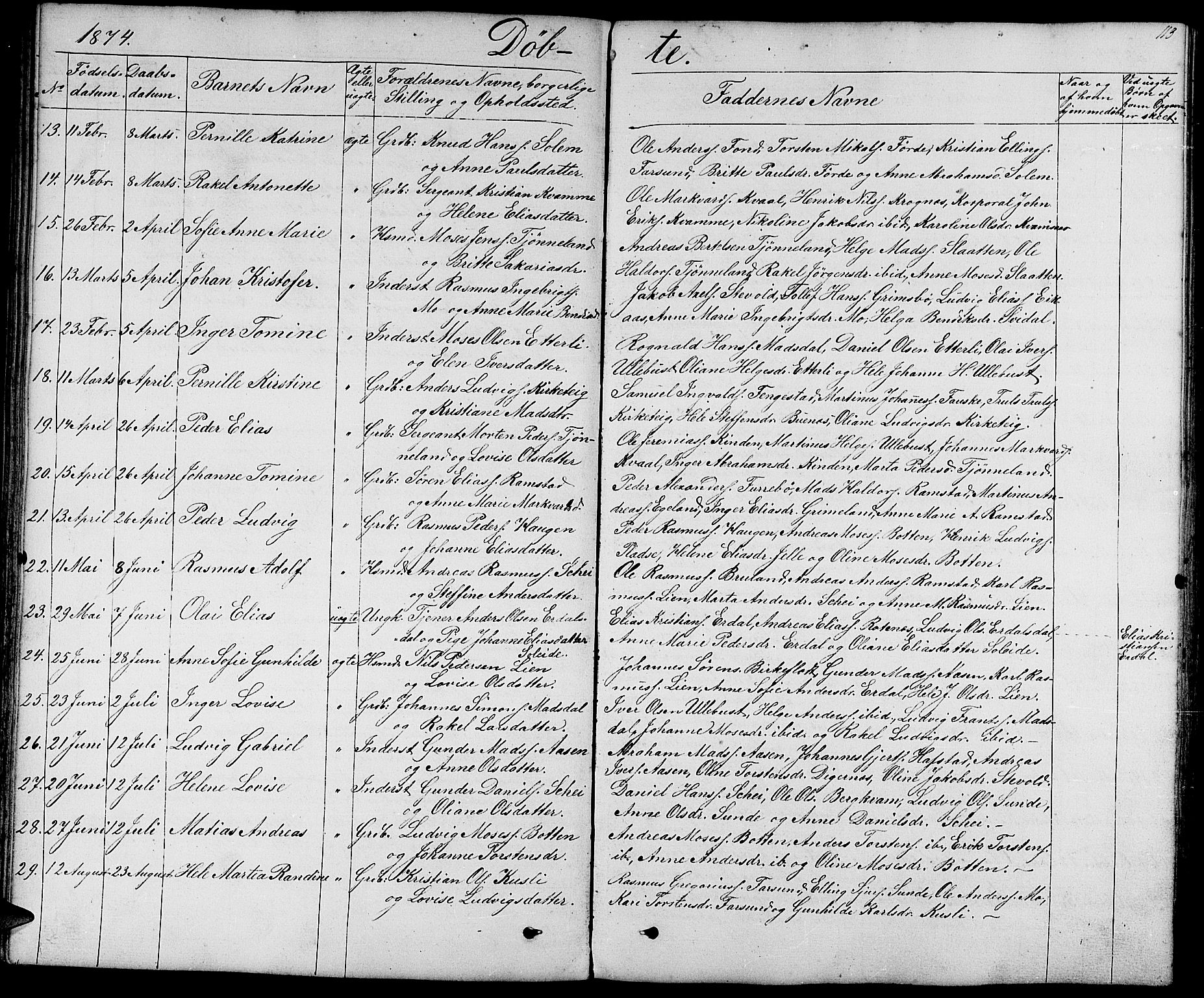 Førde sokneprestembete, SAB/A-79901/H/Hab/Haba/L0001: Parish register (copy) no. A 1, 1853-1880, p. 113