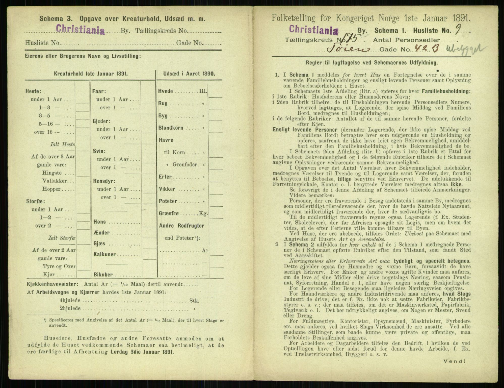 RA, 1891 census for 0301 Kristiania, 1891, p. 104743