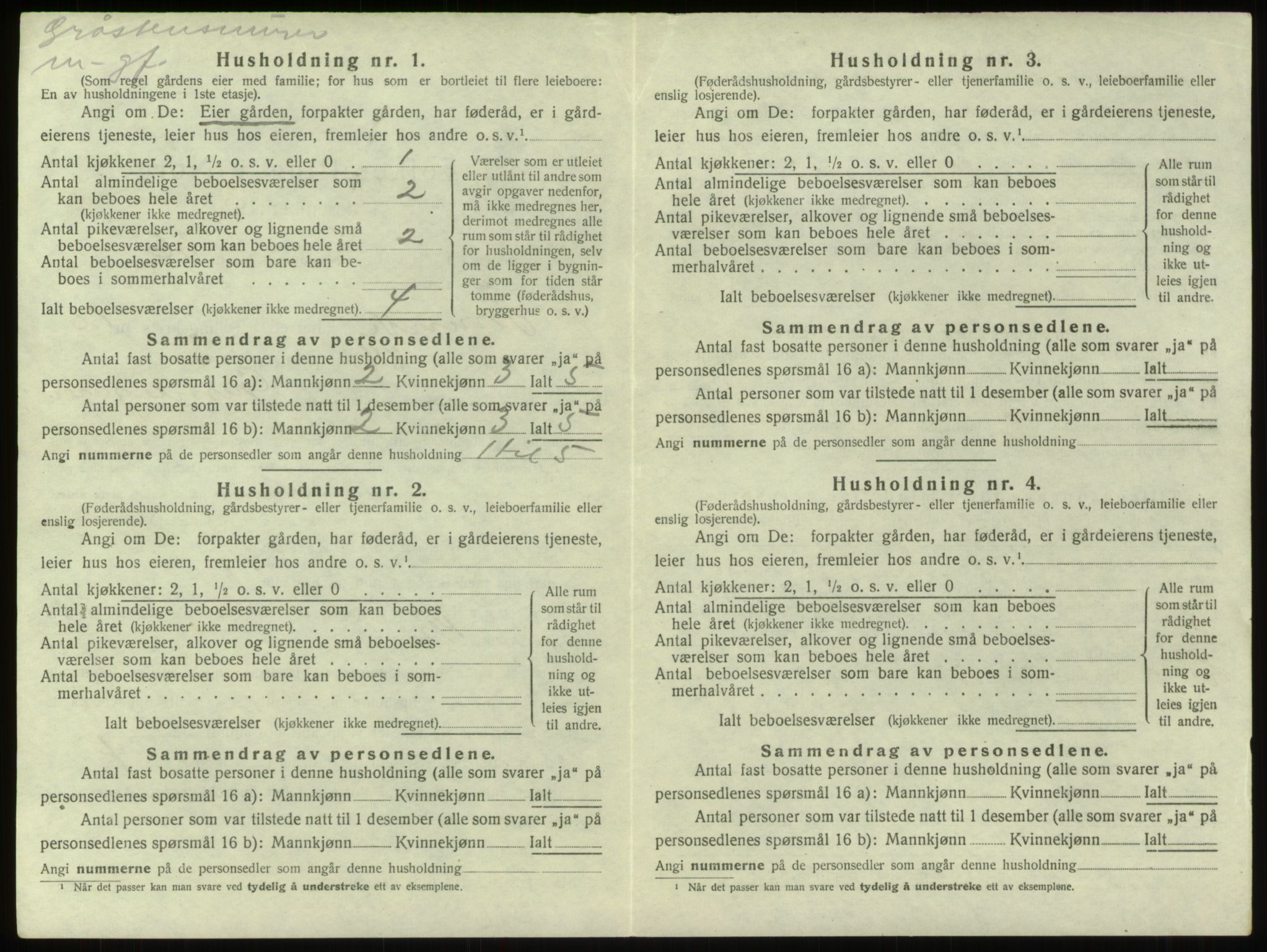 SAB, 1920 census for Innvik, 1920, p. 639