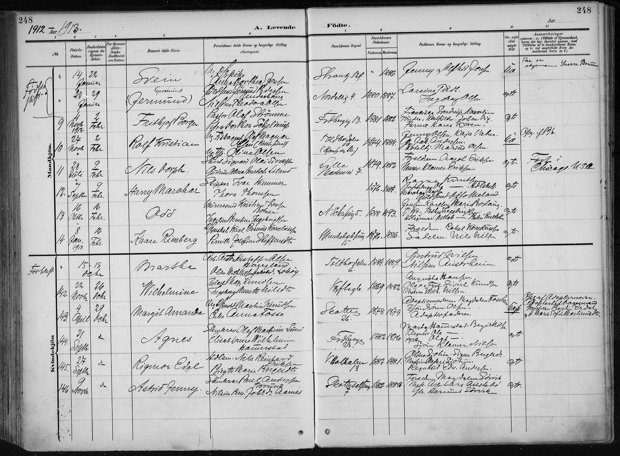 Nykirken Sokneprestembete, AV/SAB-A-77101/H/Haa/L0019: Parish register (official) no. B 7, 1904-1916, p. 248