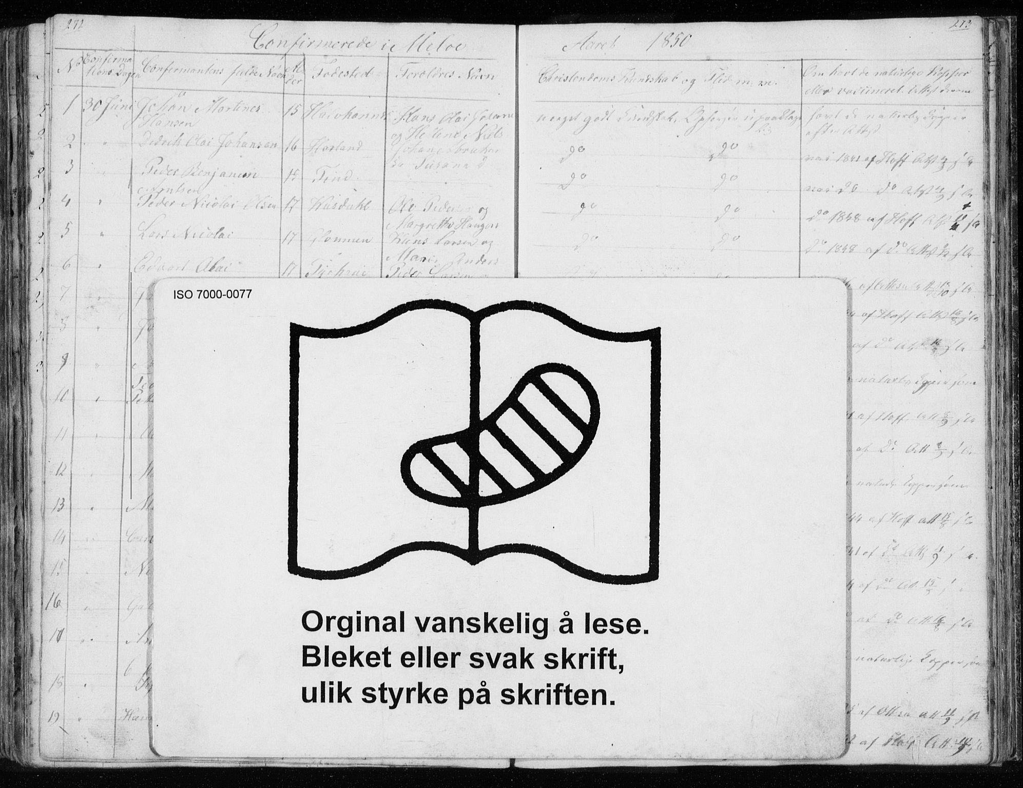 Ministerialprotokoller, klokkerbøker og fødselsregistre - Nordland, AV/SAT-A-1459/843/L0632: Parish register (copy) no. 843C01, 1833-1853, p. 272-273