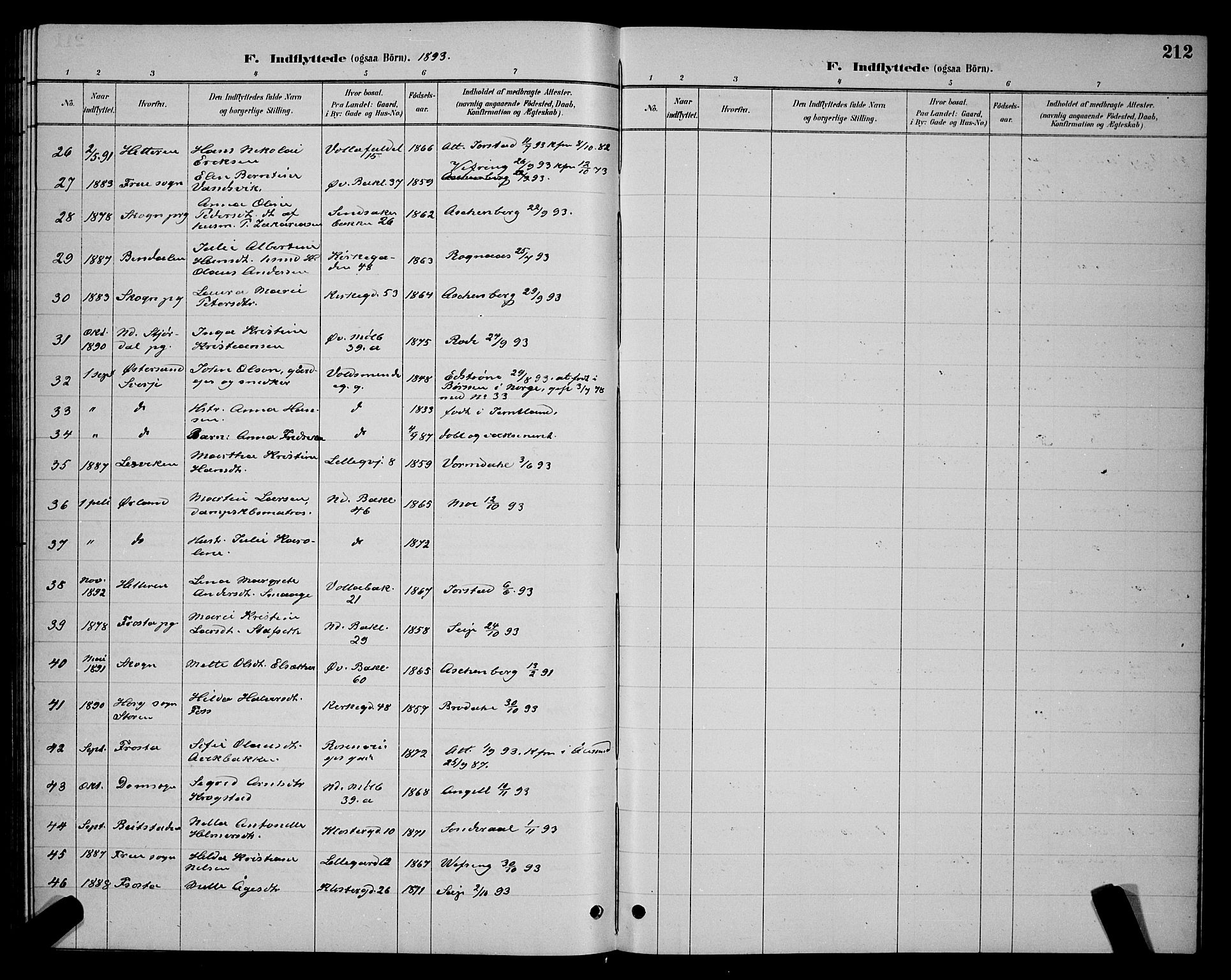 Ministerialprotokoller, klokkerbøker og fødselsregistre - Sør-Trøndelag, SAT/A-1456/604/L0223: Parish register (copy) no. 604C06, 1886-1897, p. 212