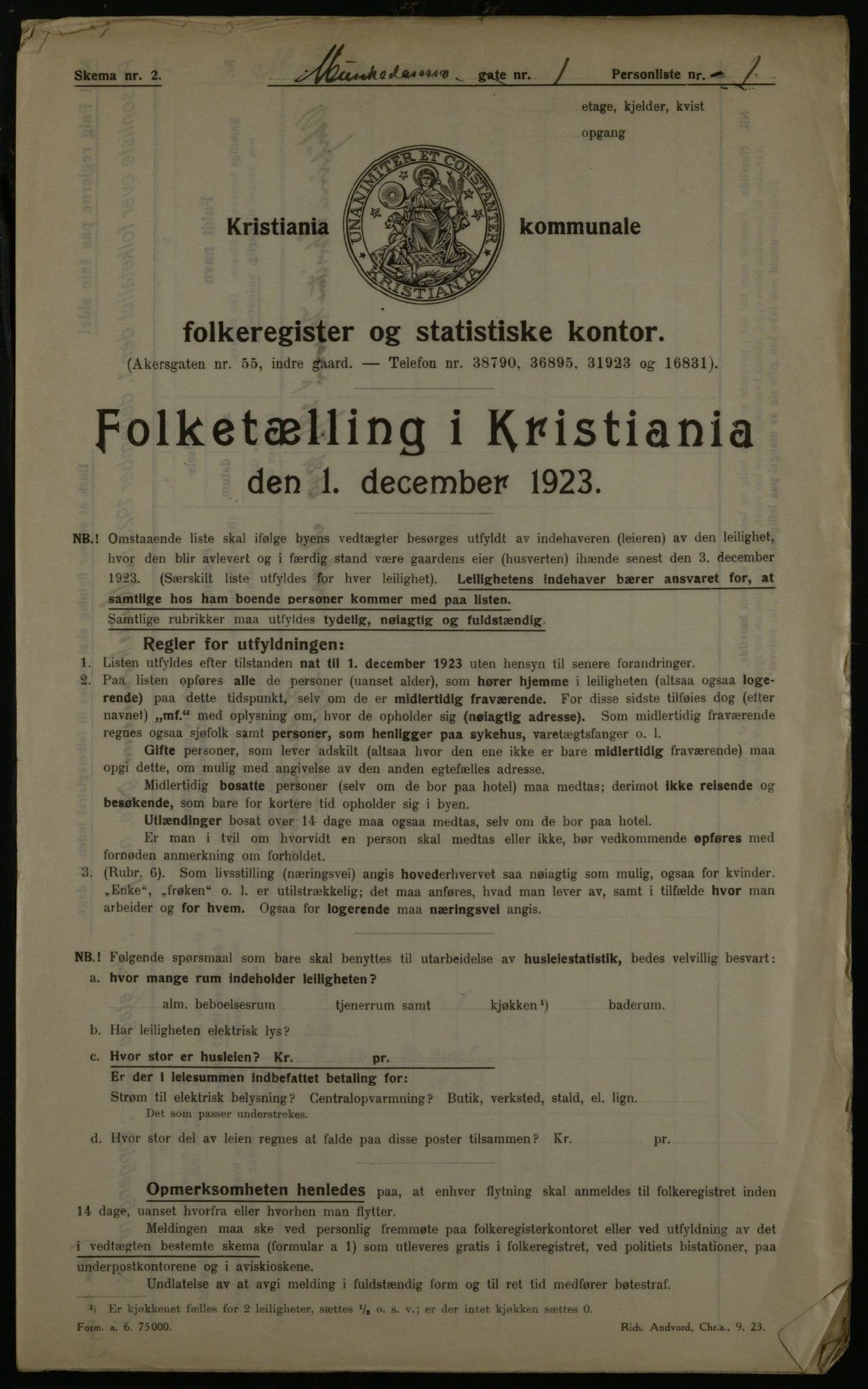 OBA, Municipal Census 1923 for Kristiania, 1923, p. 73659