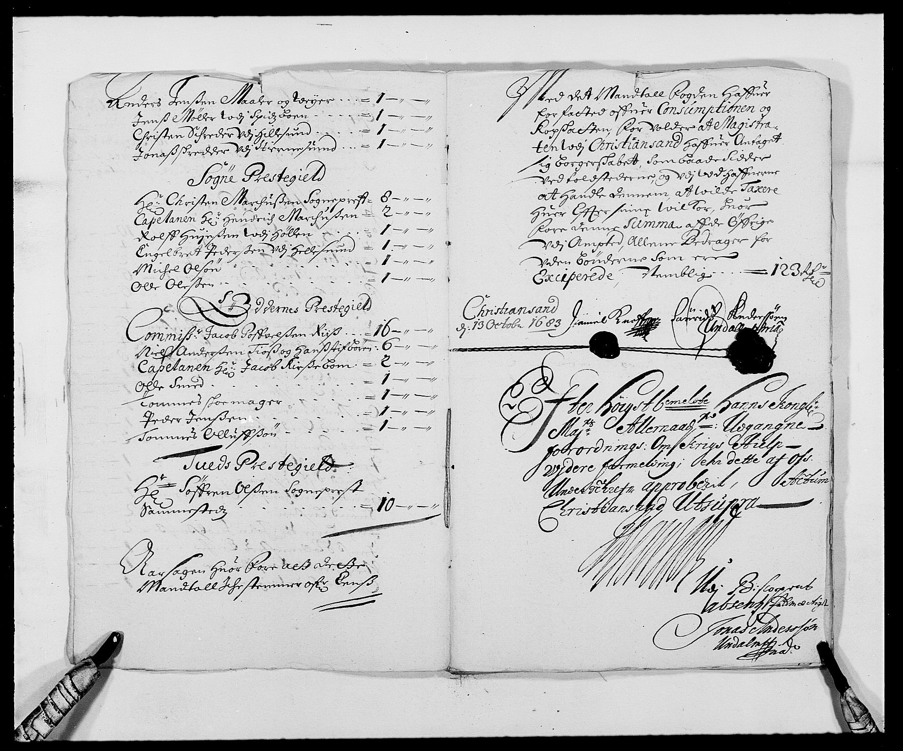 Rentekammeret inntil 1814, Reviderte regnskaper, Fogderegnskap, AV/RA-EA-4092/R42/L2541: Mandal fogderi, 1681-1684, p. 198
