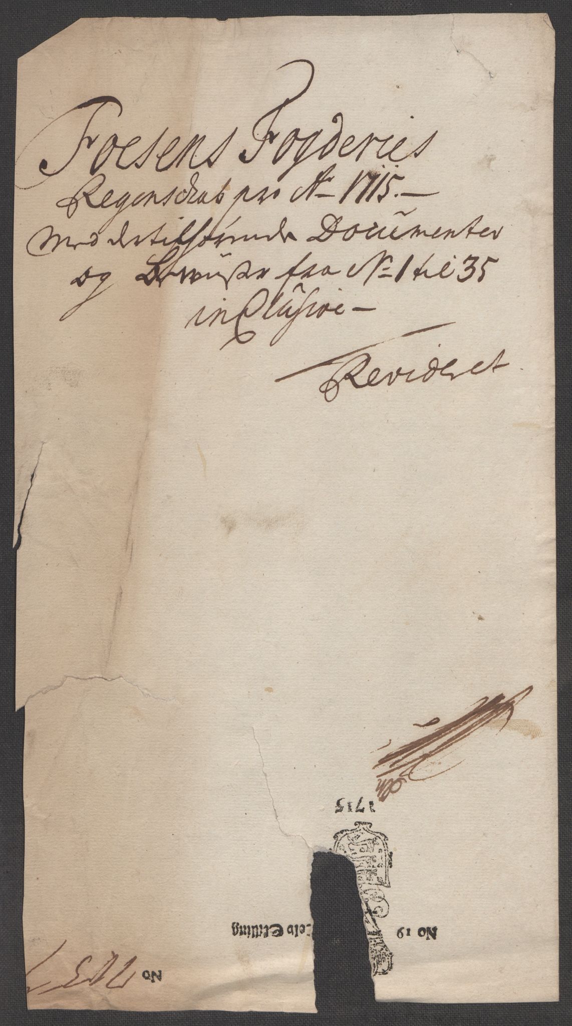 Rentekammeret inntil 1814, Reviderte regnskaper, Fogderegnskap, AV/RA-EA-4092/R57/L3863: Fogderegnskap Fosen, 1715, p. 3