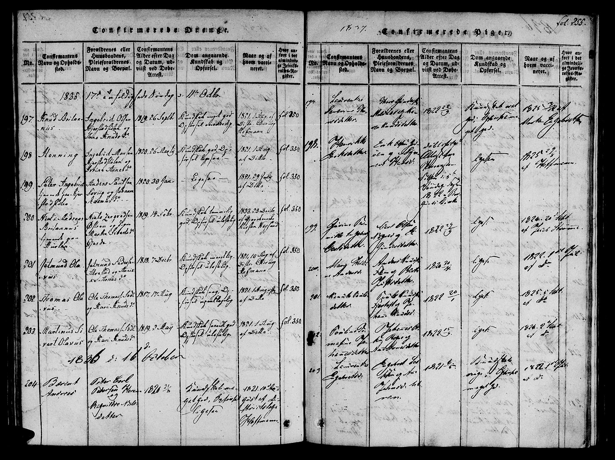 Ministerialprotokoller, klokkerbøker og fødselsregistre - Møre og Romsdal, SAT/A-1454/536/L0495: Parish register (official) no. 536A04, 1818-1847, p. 255