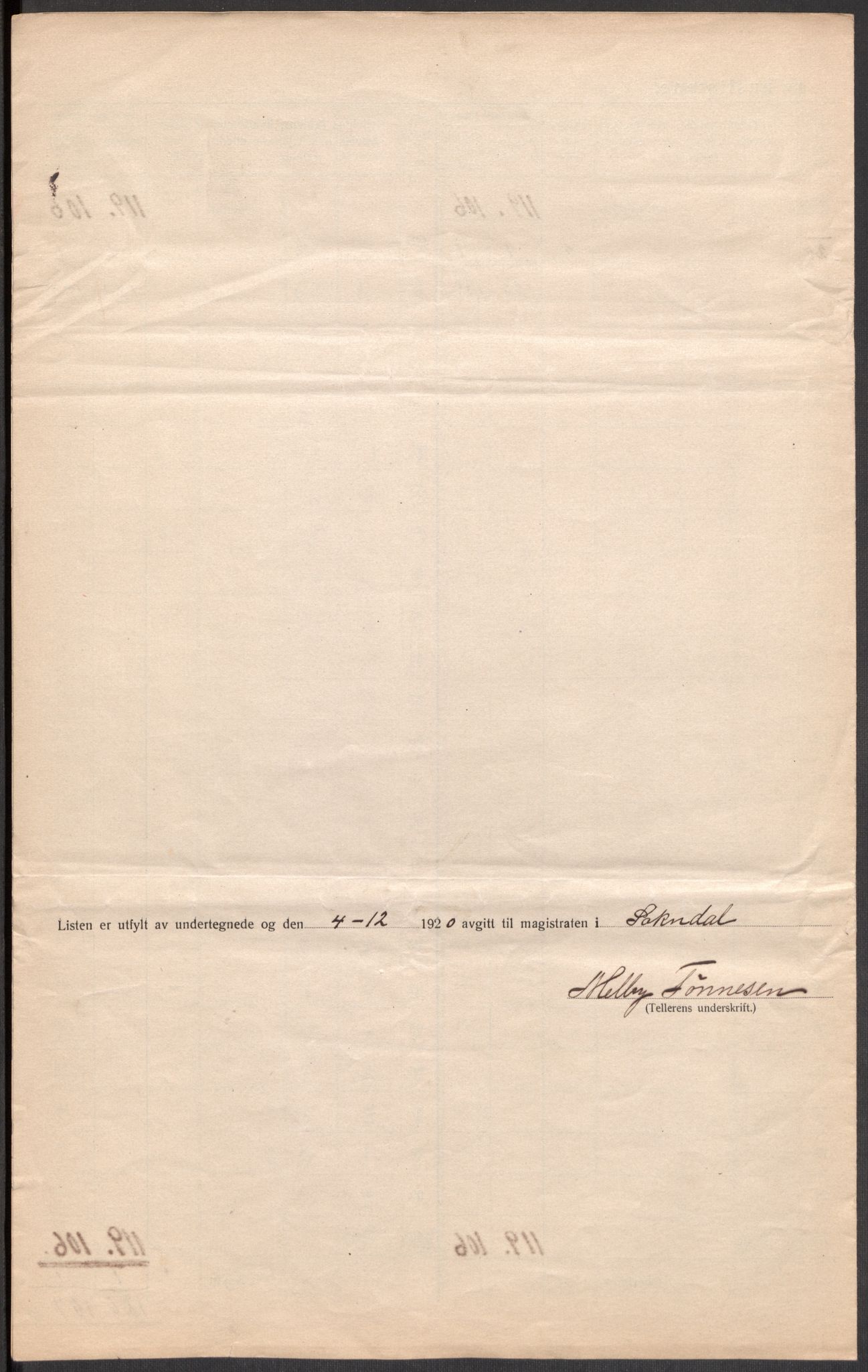 SAST, 1920 census for Sokndal town, 1920, p. 14