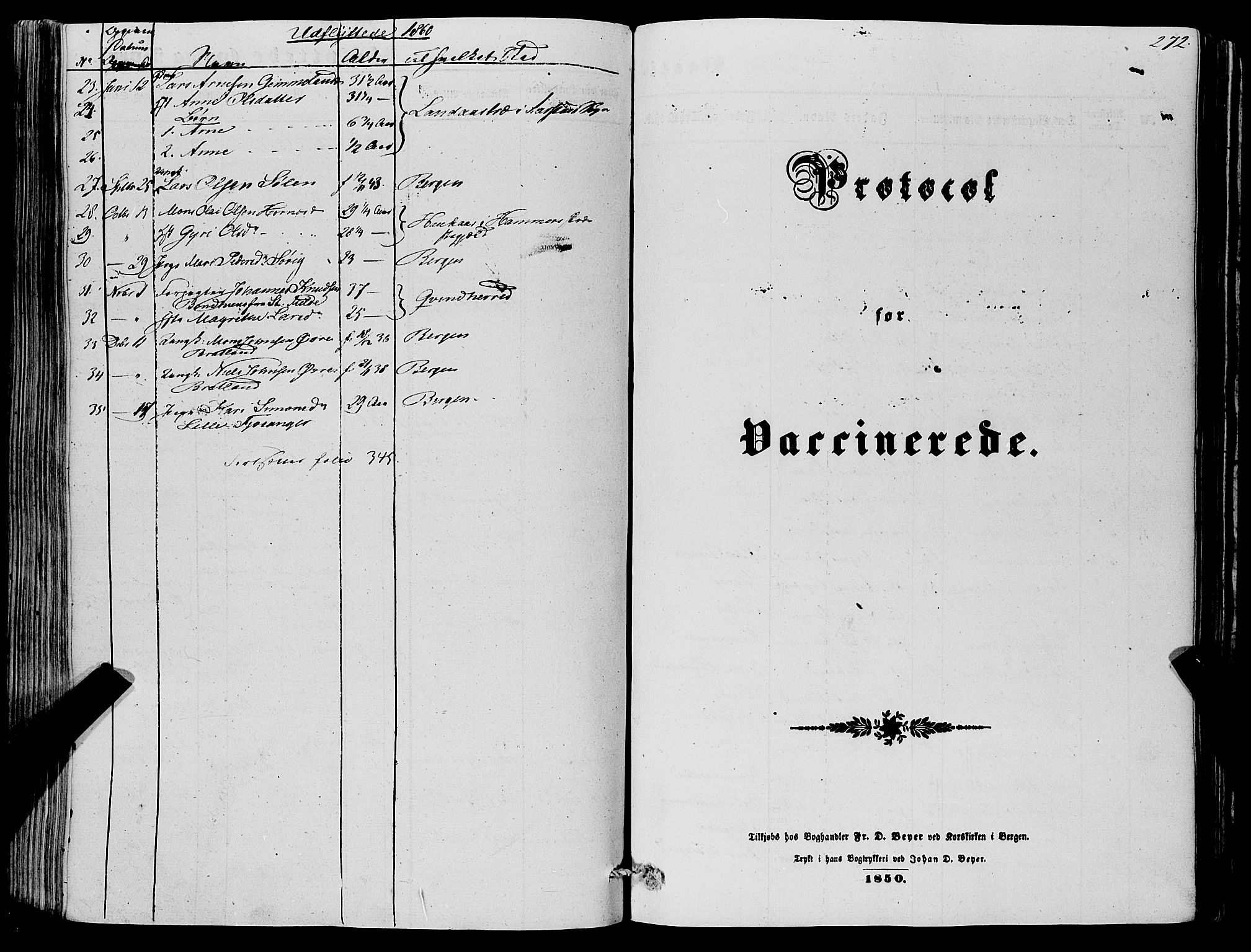 Fana Sokneprestembete, SAB/A-75101/H/Haa/Haaa/L0011: Parish register (official) no. A 11, 1851-1862, p. 272