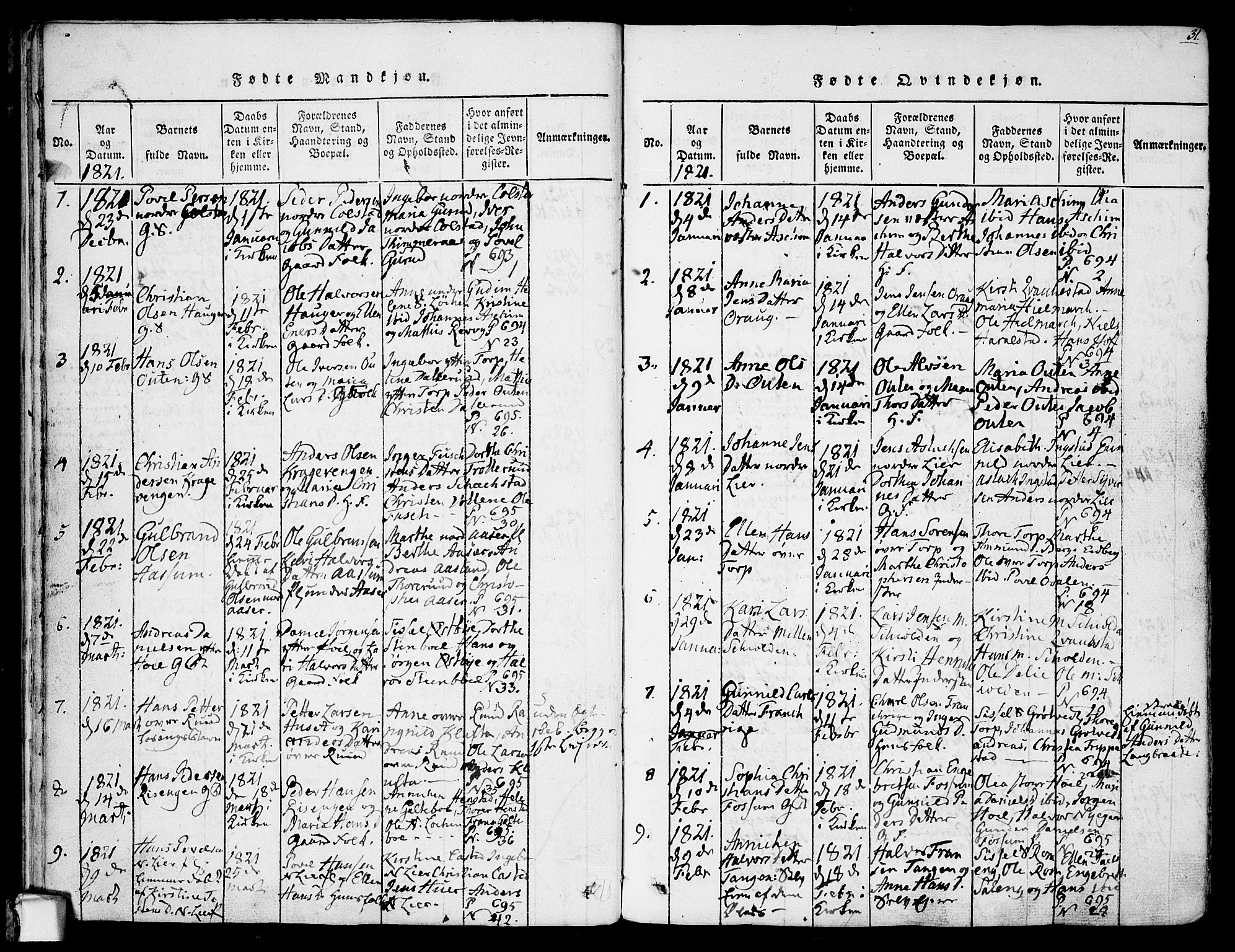 Askim prestekontor Kirkebøker, AV/SAO-A-10900/F/Fa/L0004: Parish register (official) no. 4, 1817-1846, p. 30-31