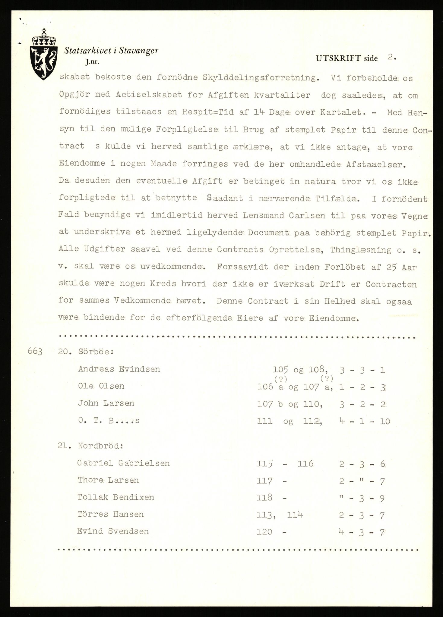 Statsarkivet i Stavanger, AV/SAST-A-101971/03/Y/Yj/L0063: Avskrifter sortert etter gårdsnavn: Nordbraud - Nordvik, 1750-1930, p. 30