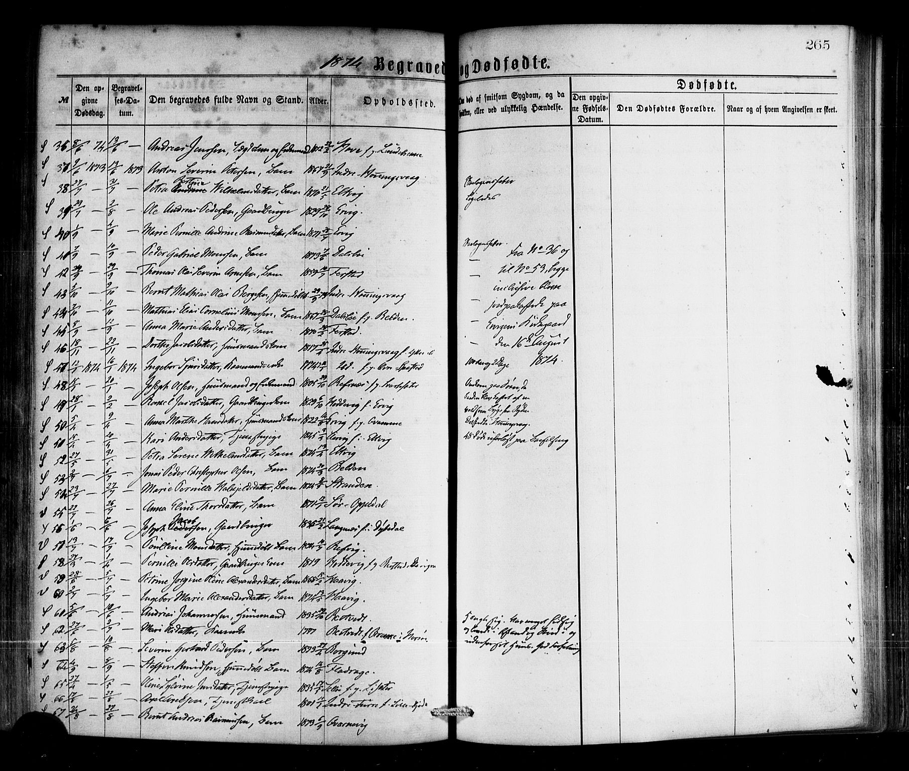 Selje sokneprestembete, SAB/A-99938/H/Ha/Haa/Haaa: Parish register (official) no. A 12, 1870-1880, p. 265