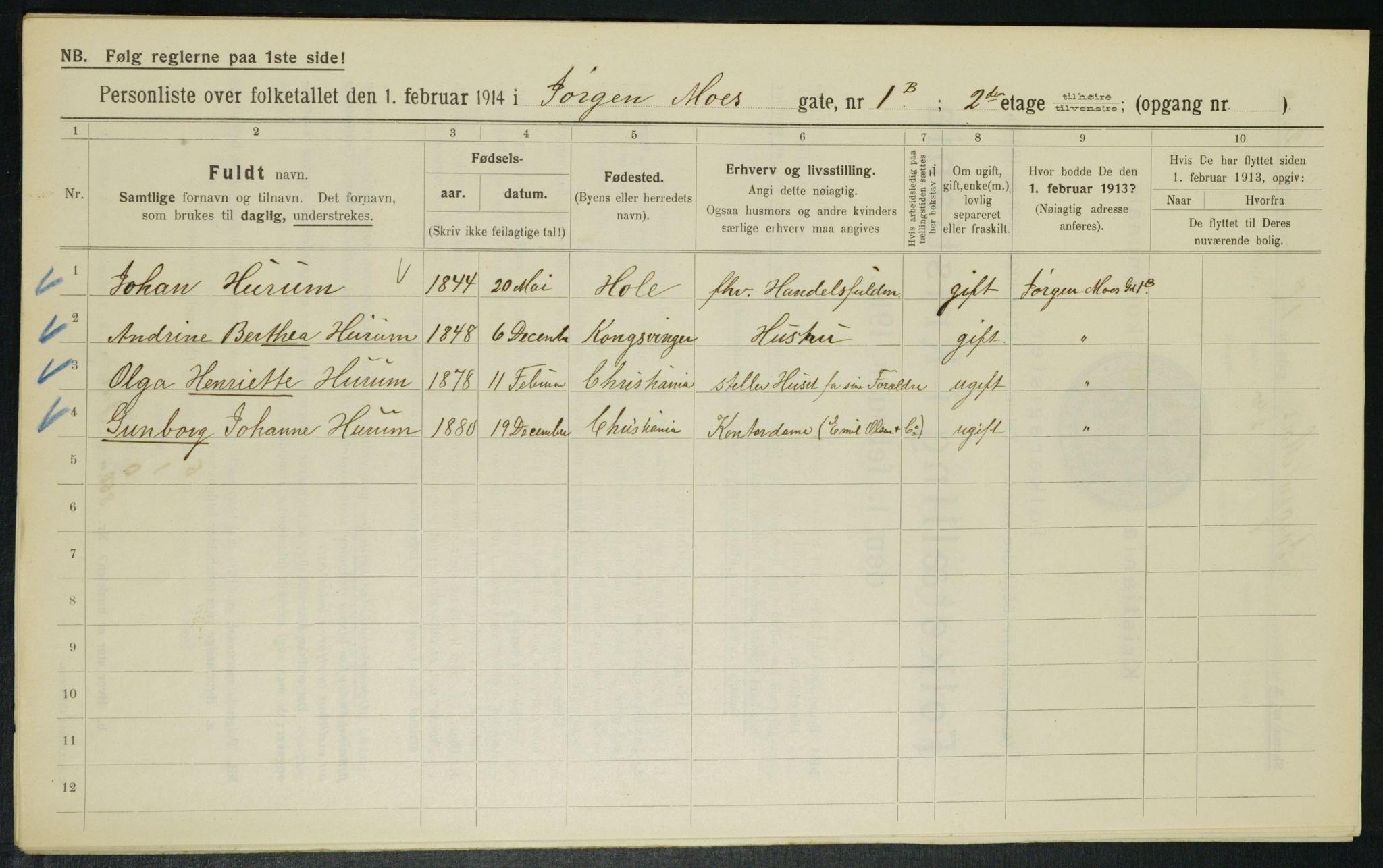 OBA, Municipal Census 1914 for Kristiania, 1914, p. 47693