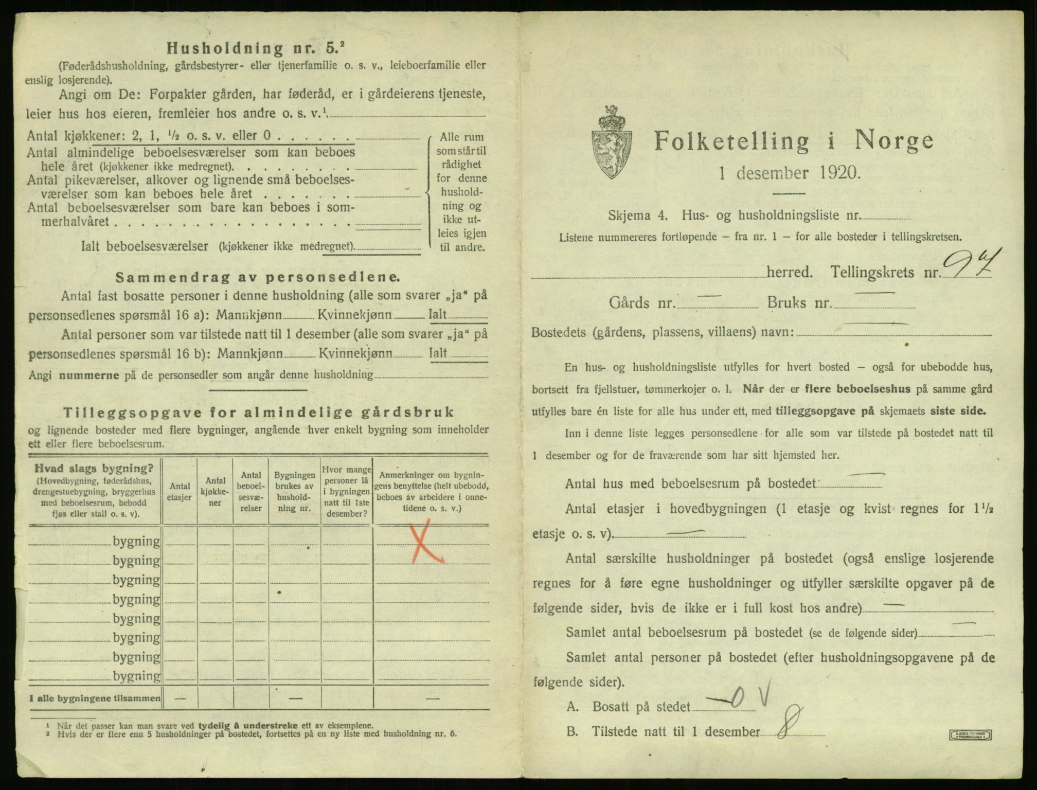 RA, 1920 census: Additional forms, 1920, p. 29