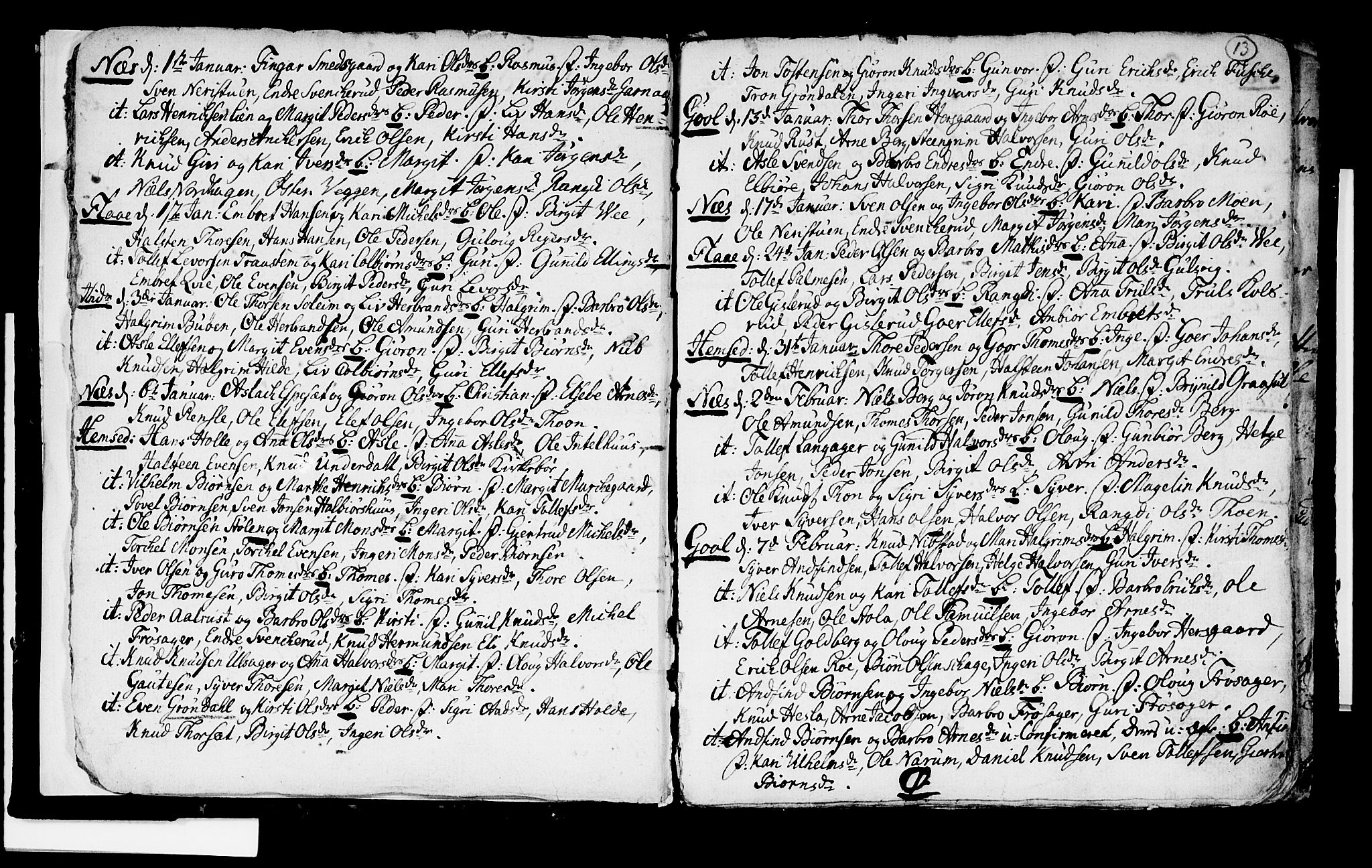 Nes kirkebøker, AV/SAKO-A-236/F/Fa/L0003: Parish register (official) no. 3, 1760-1764, p. 13