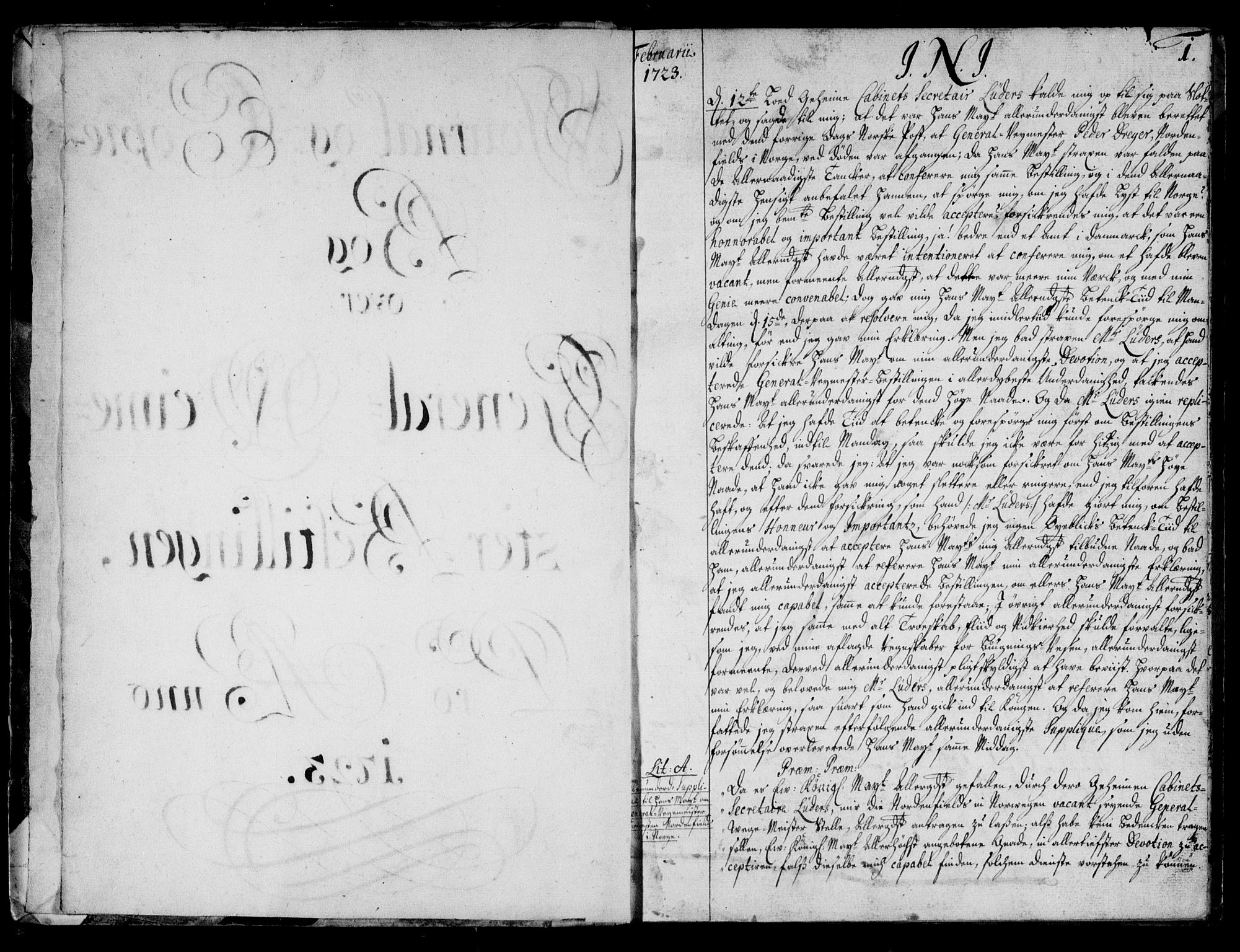 Danske Kanselli, Skapsaker, AV/RA-EA-4061/F/L0044: Skap 11, pakke 53-58 II, 1723-1754, p. 37