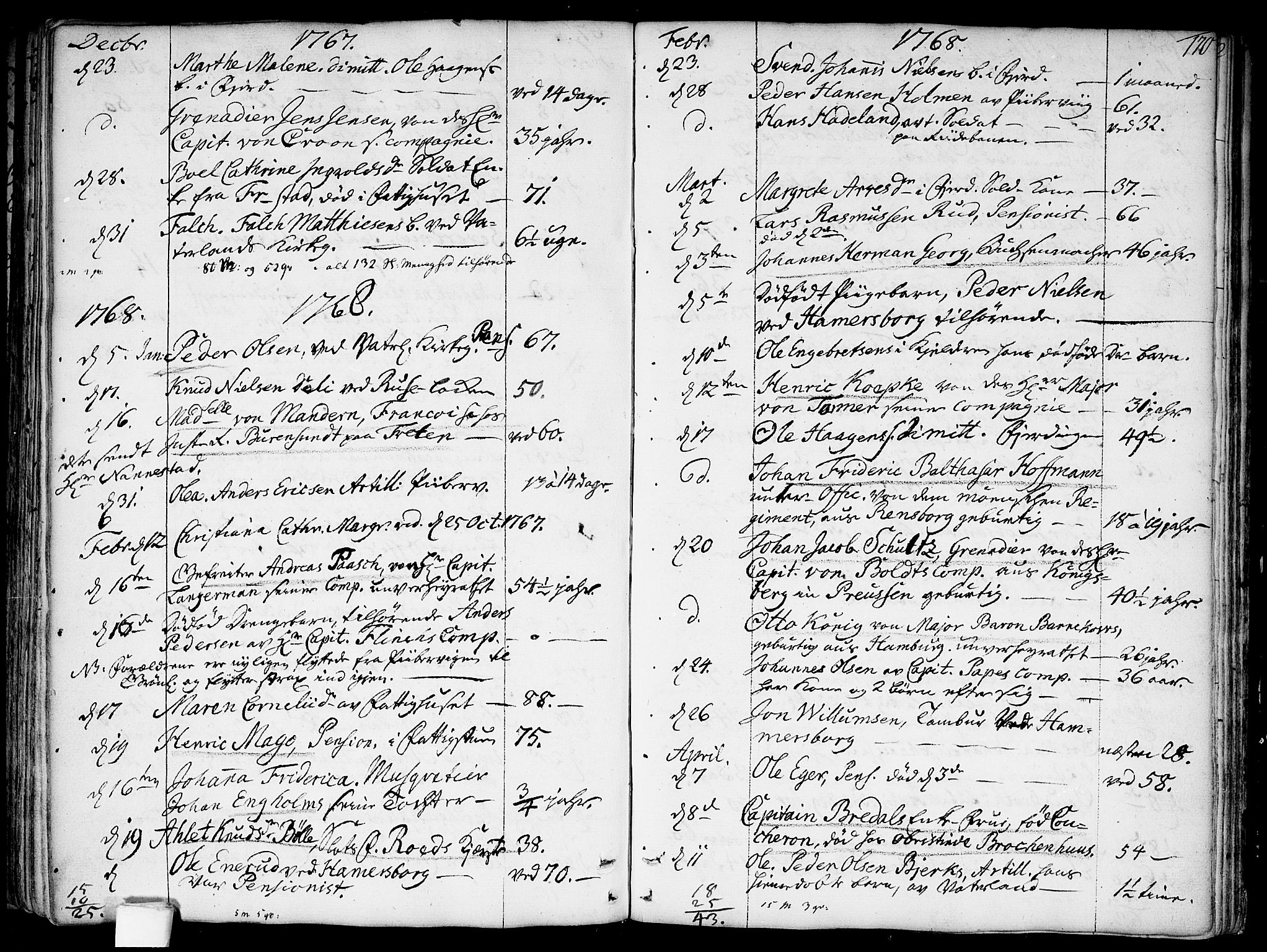 Garnisonsmenigheten Kirkebøker, SAO/A-10846/F/Fa/L0002: Parish register (official) no. 2, 1757-1776, p. 170