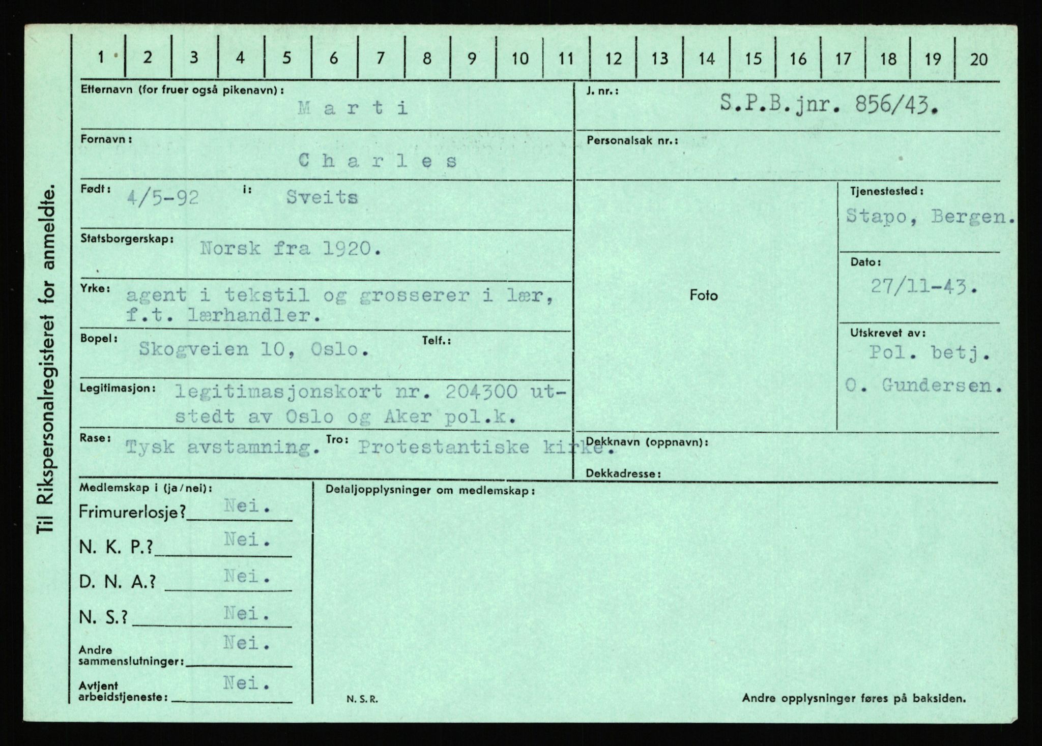 Statspolitiet - Hovedkontoret / Osloavdelingen, AV/RA-S-1329/C/Ca/L0010: Lind - Moksnes, 1943-1945, p. 2816