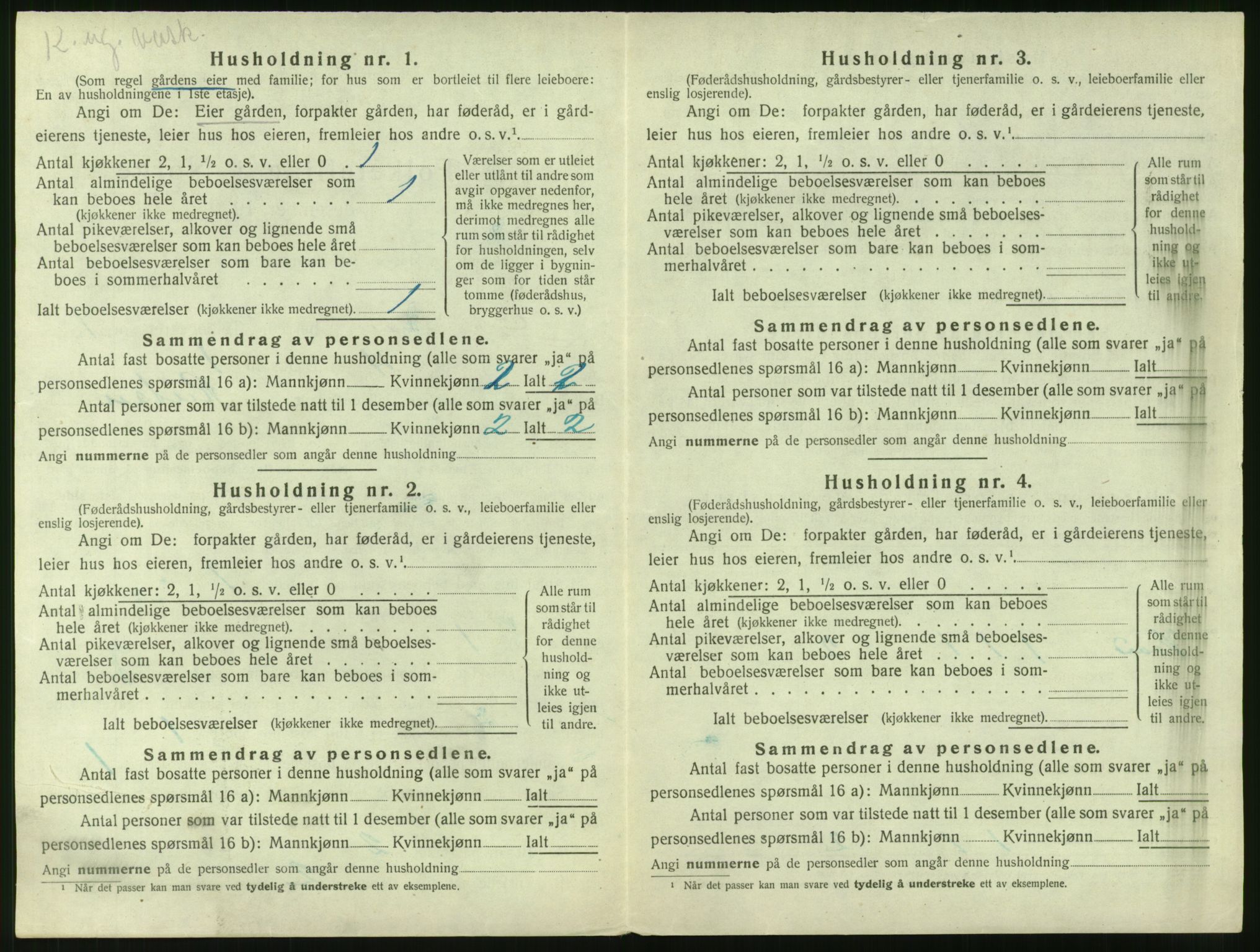 SAT, 1920 census for Grytten, 1920, p. 209