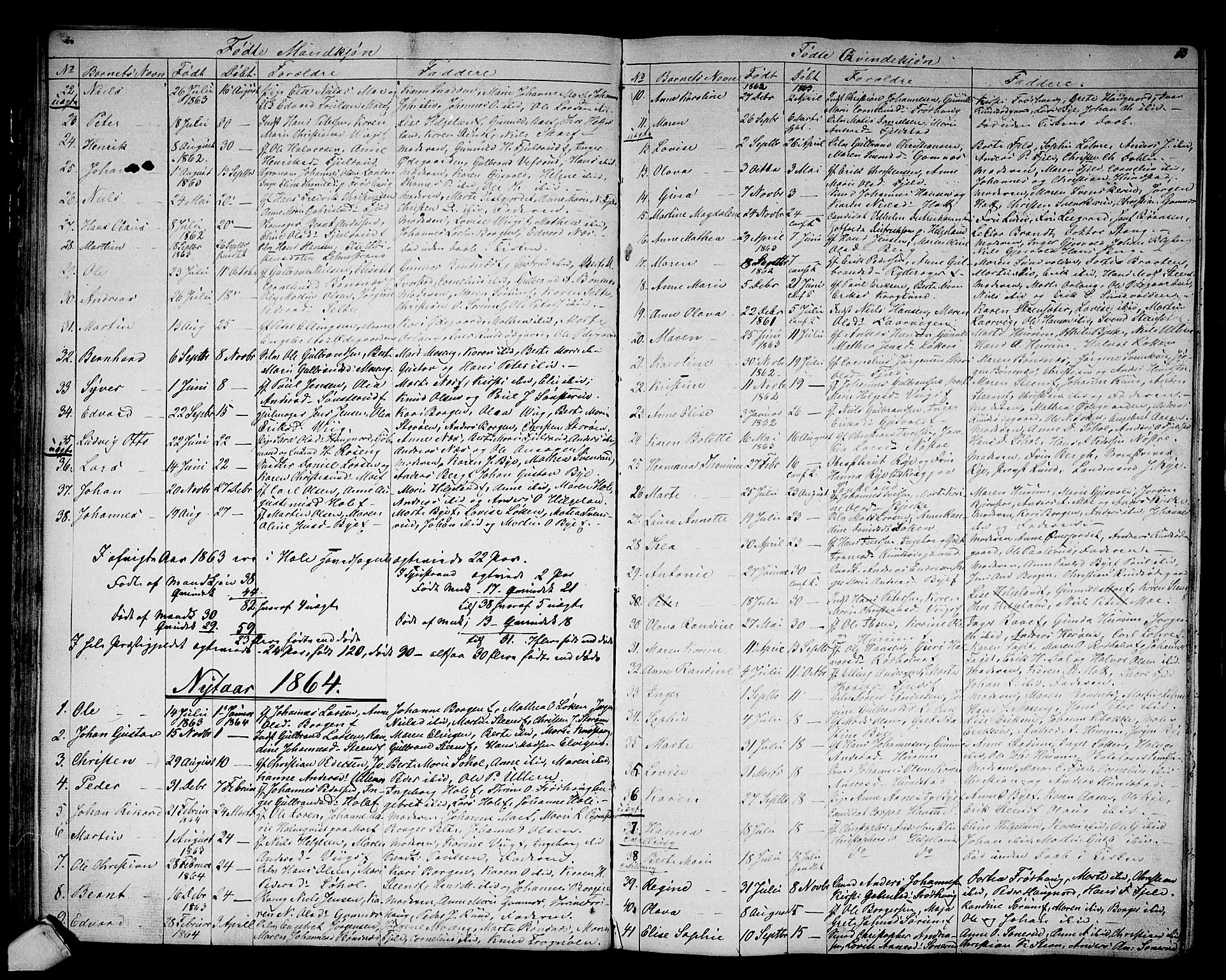 Hole kirkebøker, AV/SAKO-A-228/G/Ga/L0002: Parish register (copy) no. I 2, 1842-1878, p. 53