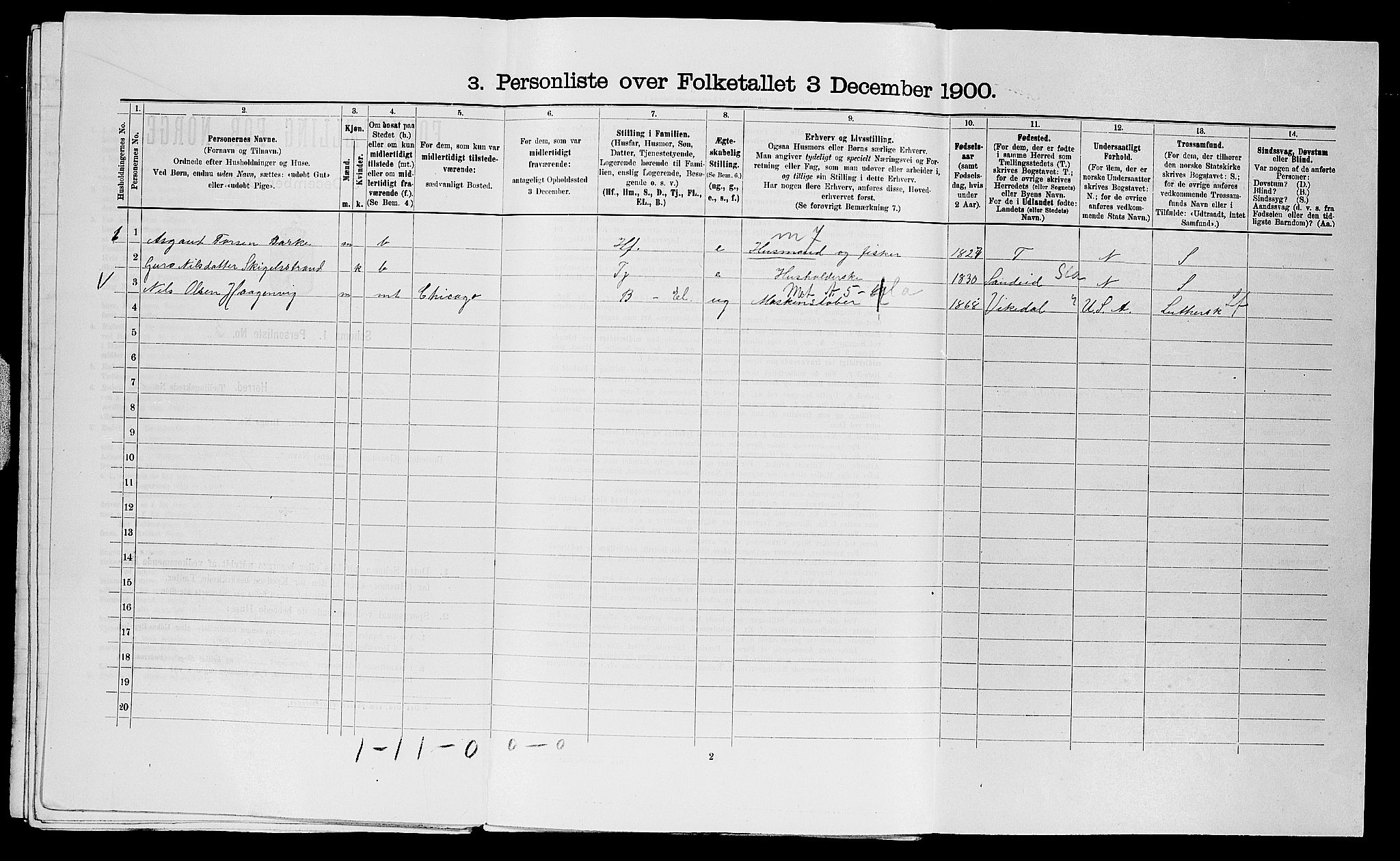 SAST, 1900 census for Strand, 1900, p. 650