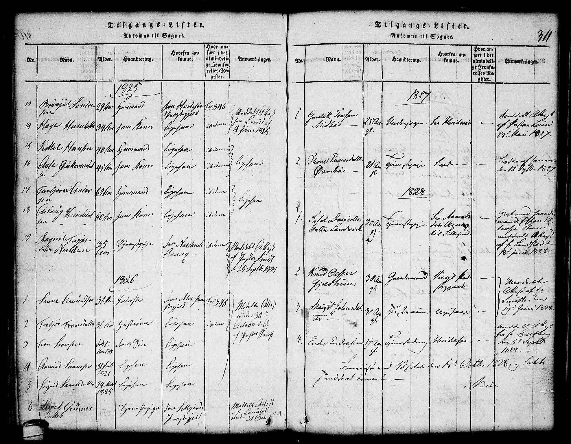 Lårdal kirkebøker, SAKO/A-284/G/Gc/L0001: Parish register (copy) no. III 1, 1815-1854, p. 311