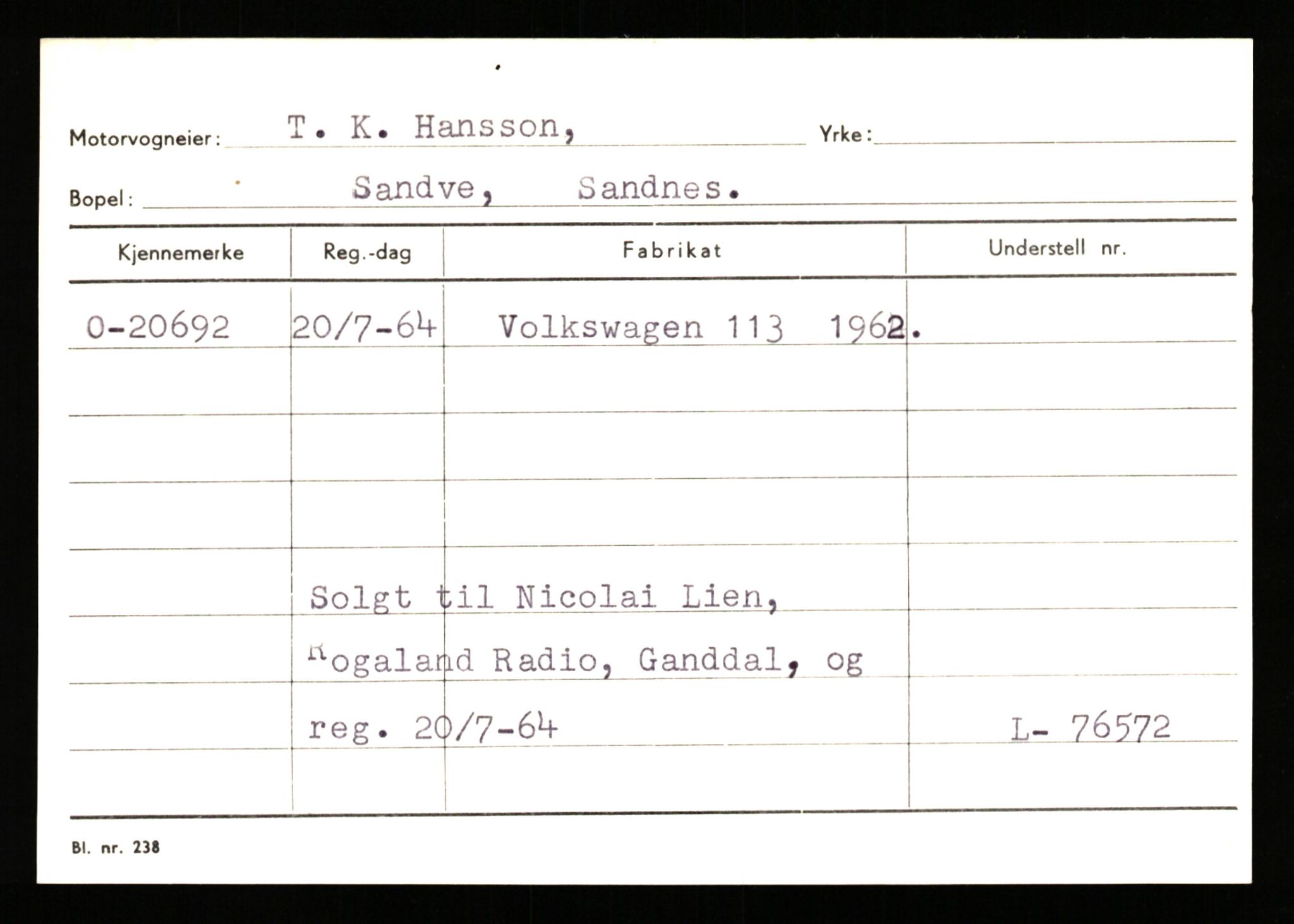 Stavanger trafikkstasjon, AV/SAST-A-101942/0/G/L0004: Registreringsnummer: 15497 - 22957, 1930-1971, p. 2386