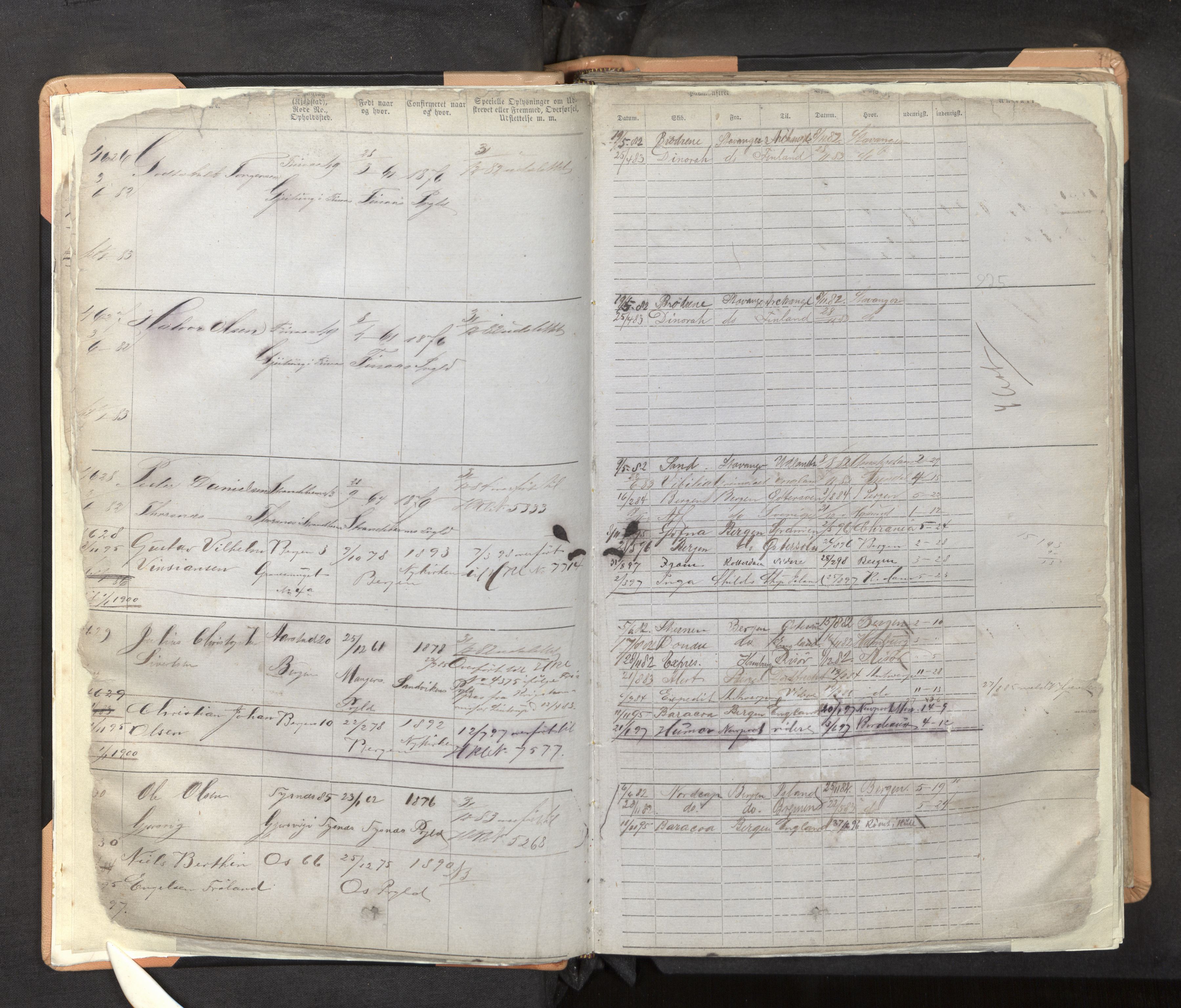 Innrulleringssjefen i Bergen, AV/SAB-A-100050/F/Fb/L0005: Sjøfarts-annotasjonsrulle, nr. 4611 - 5810, 1882-1897