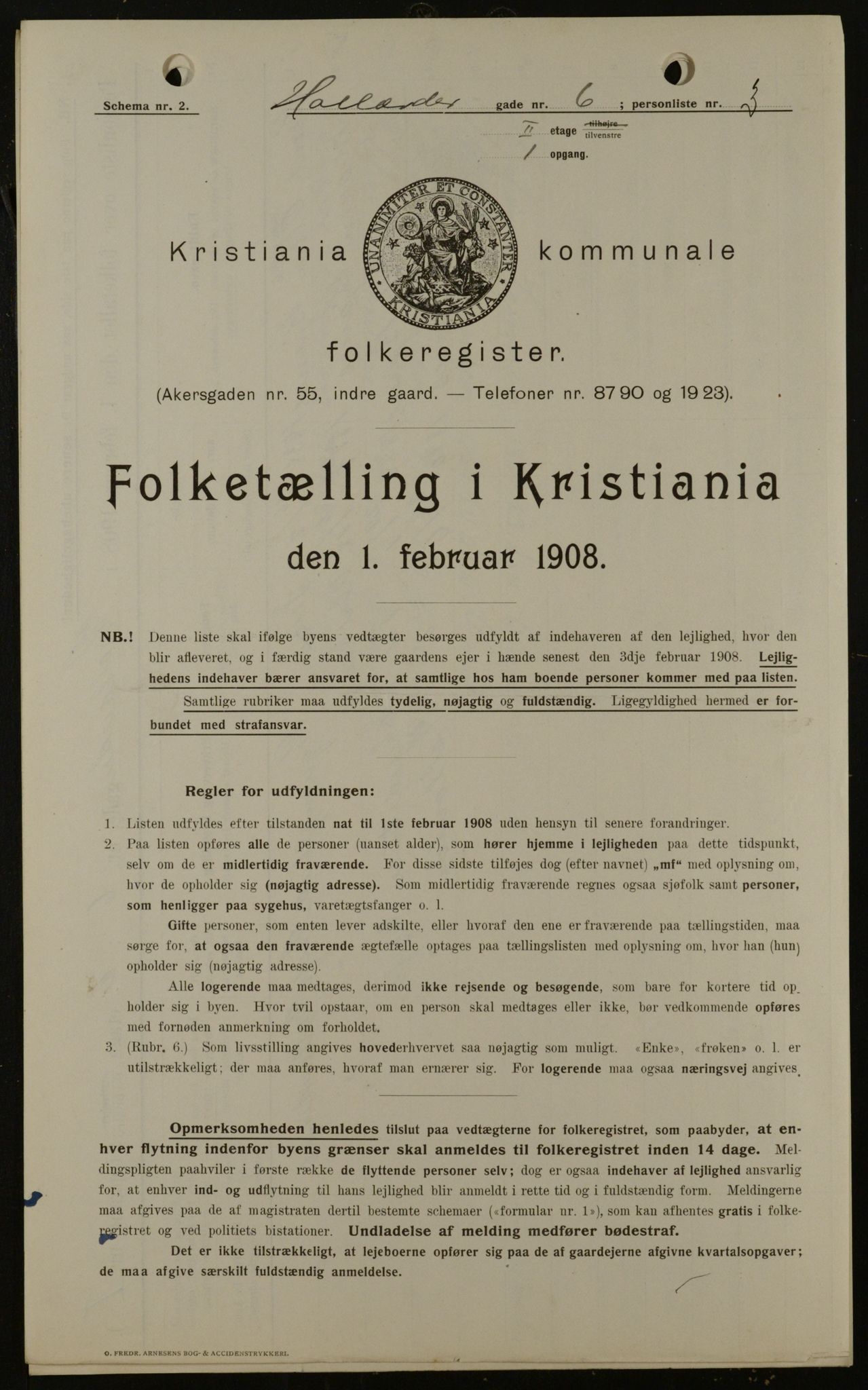OBA, Municipal Census 1908 for Kristiania, 1908, p. 36663