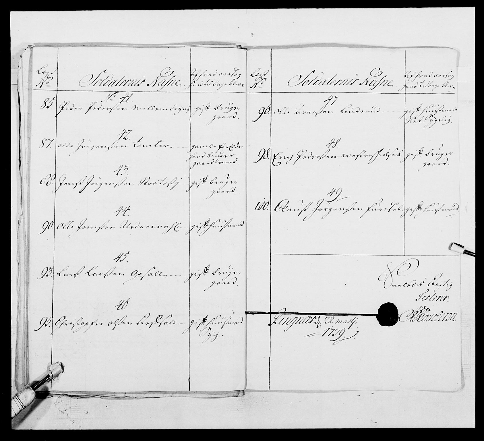 Kommanderende general (KG I) med Det norske krigsdirektorium, AV/RA-EA-5419/E/Ea/L0502: 1. Opplandske regiment, 1720-1743, p. 117