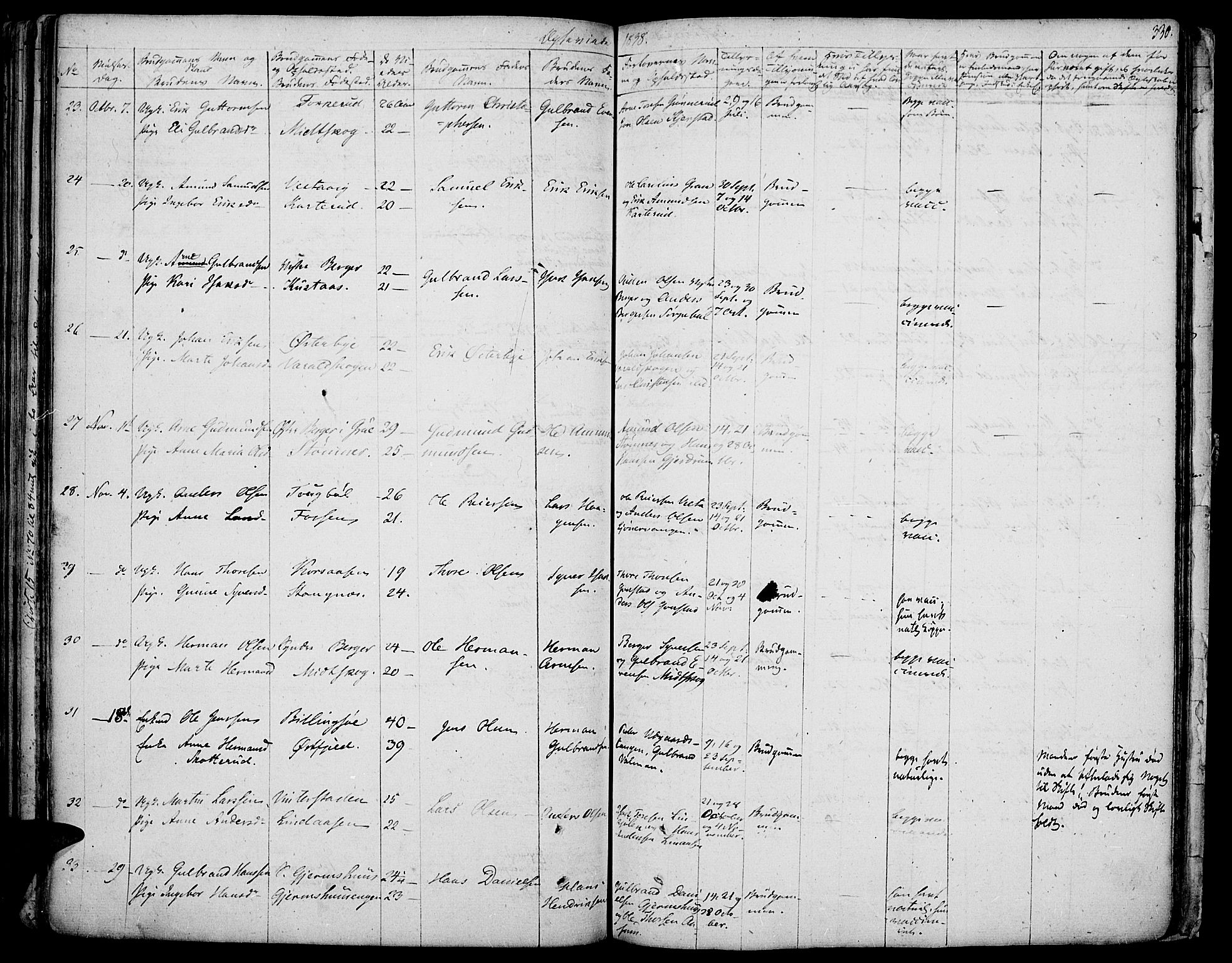 Vinger prestekontor, AV/SAH-PREST-024/H/Ha/Haa/L0007: Parish register (official) no. 7, 1826-1839, p. 330