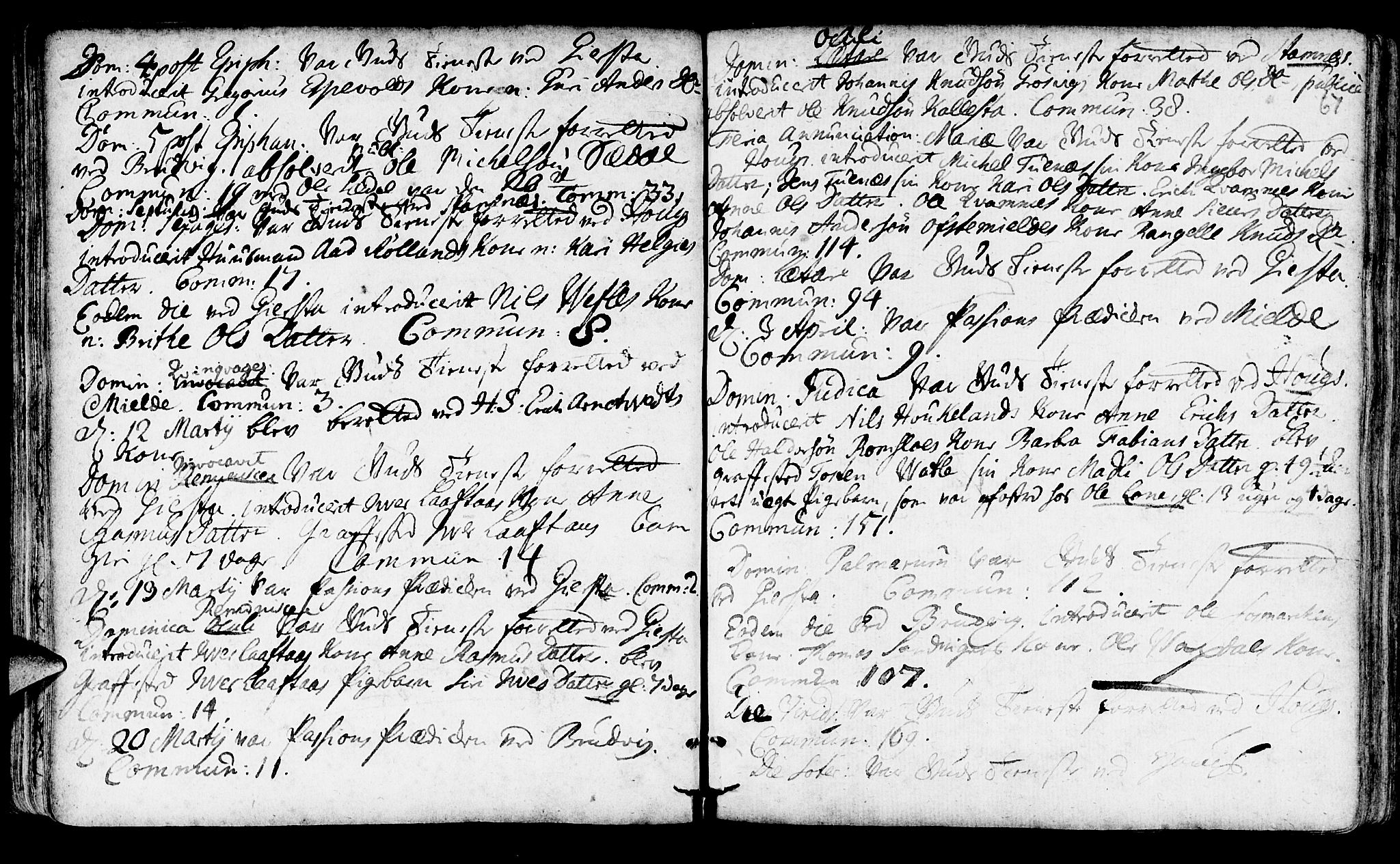 Haus sokneprestembete, AV/SAB-A-75601/H/Haa: Parish register (official) no. A 4, 1723-1733, p. 67