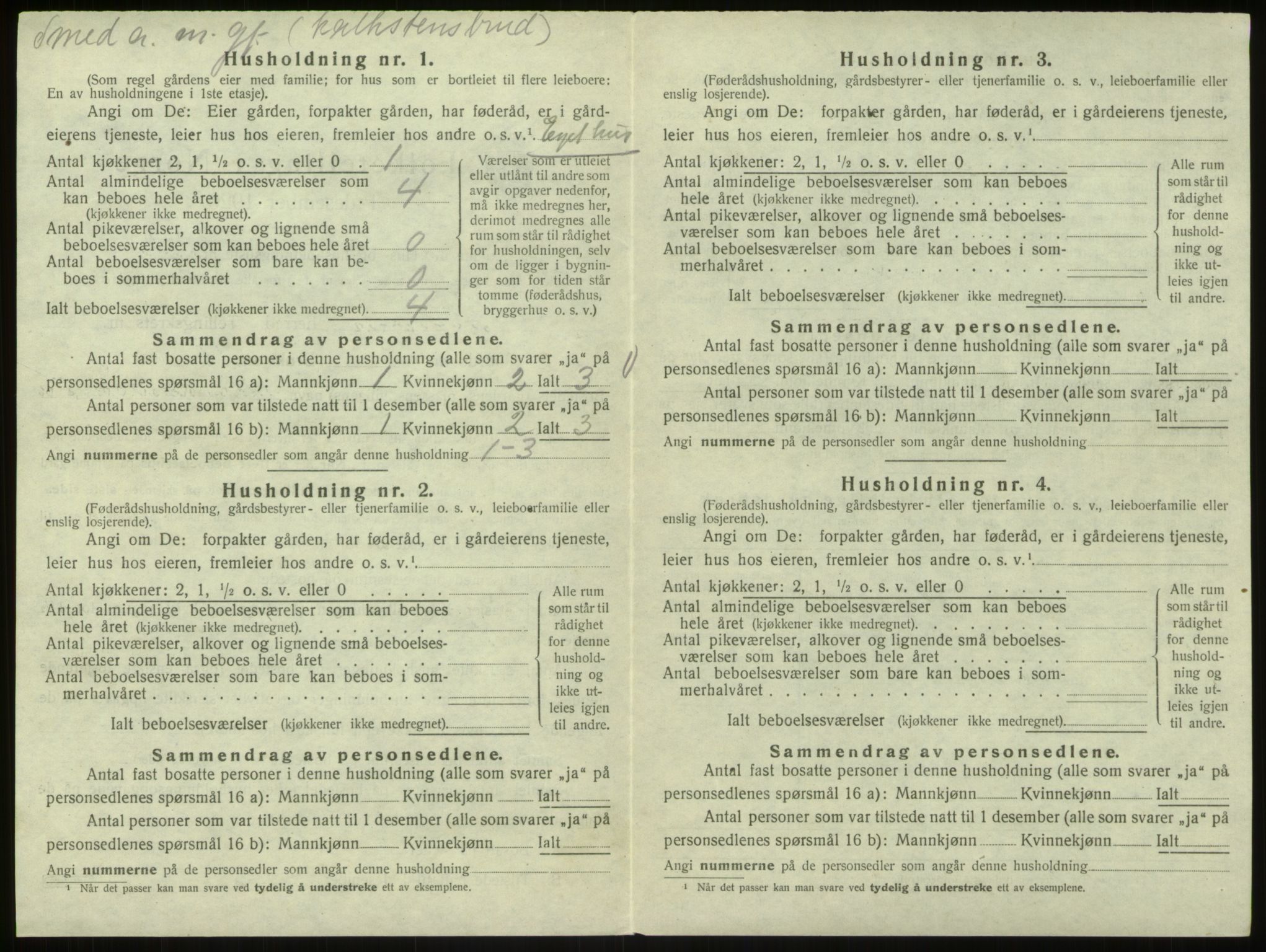 SAB, 1920 census for Bruvik, 1920, p. 141