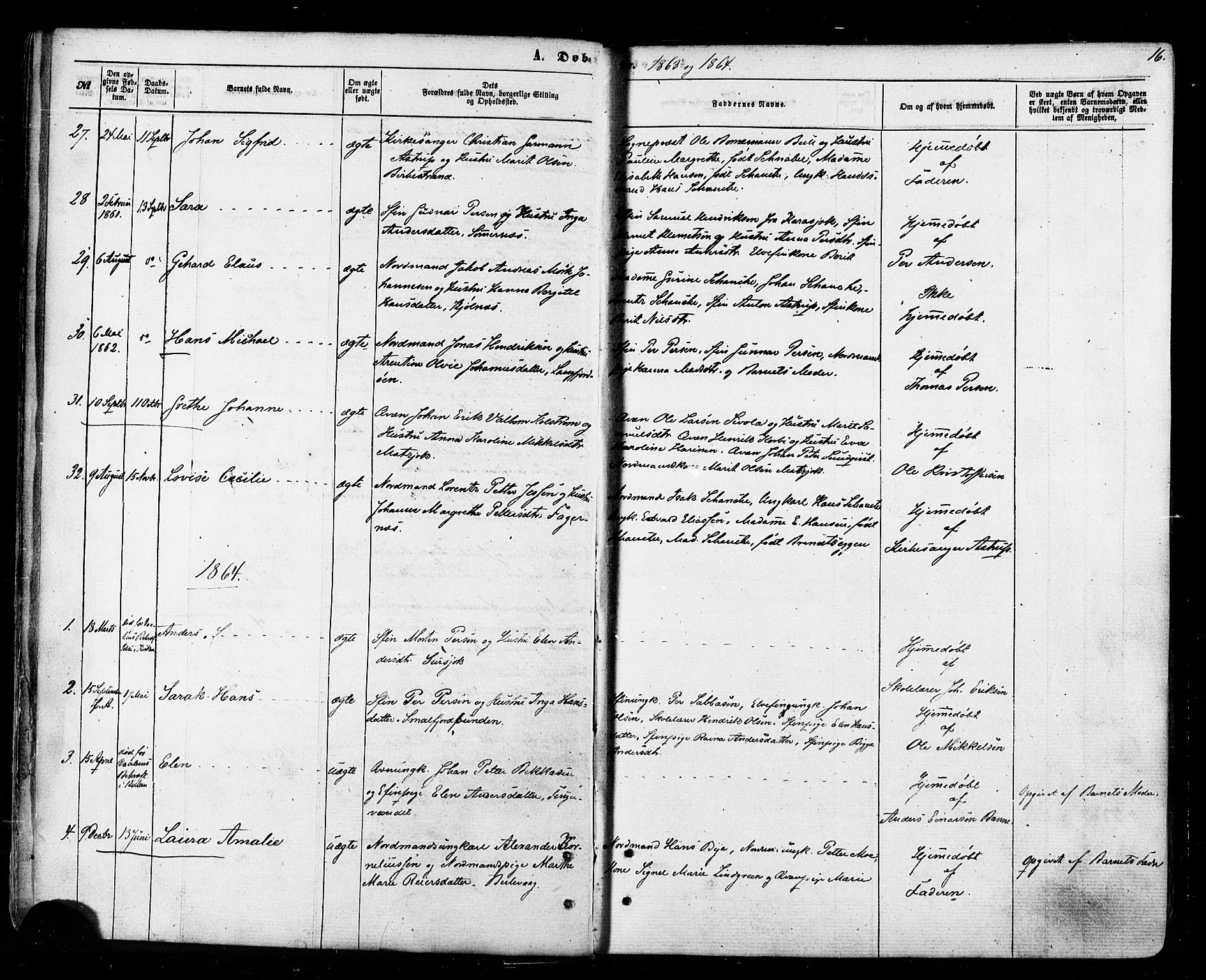 Tana sokneprestkontor, SATØ/S-1334/H/Ha/L0002kirke: Parish register (official) no. 2 /1, 1861-1877, p. 16