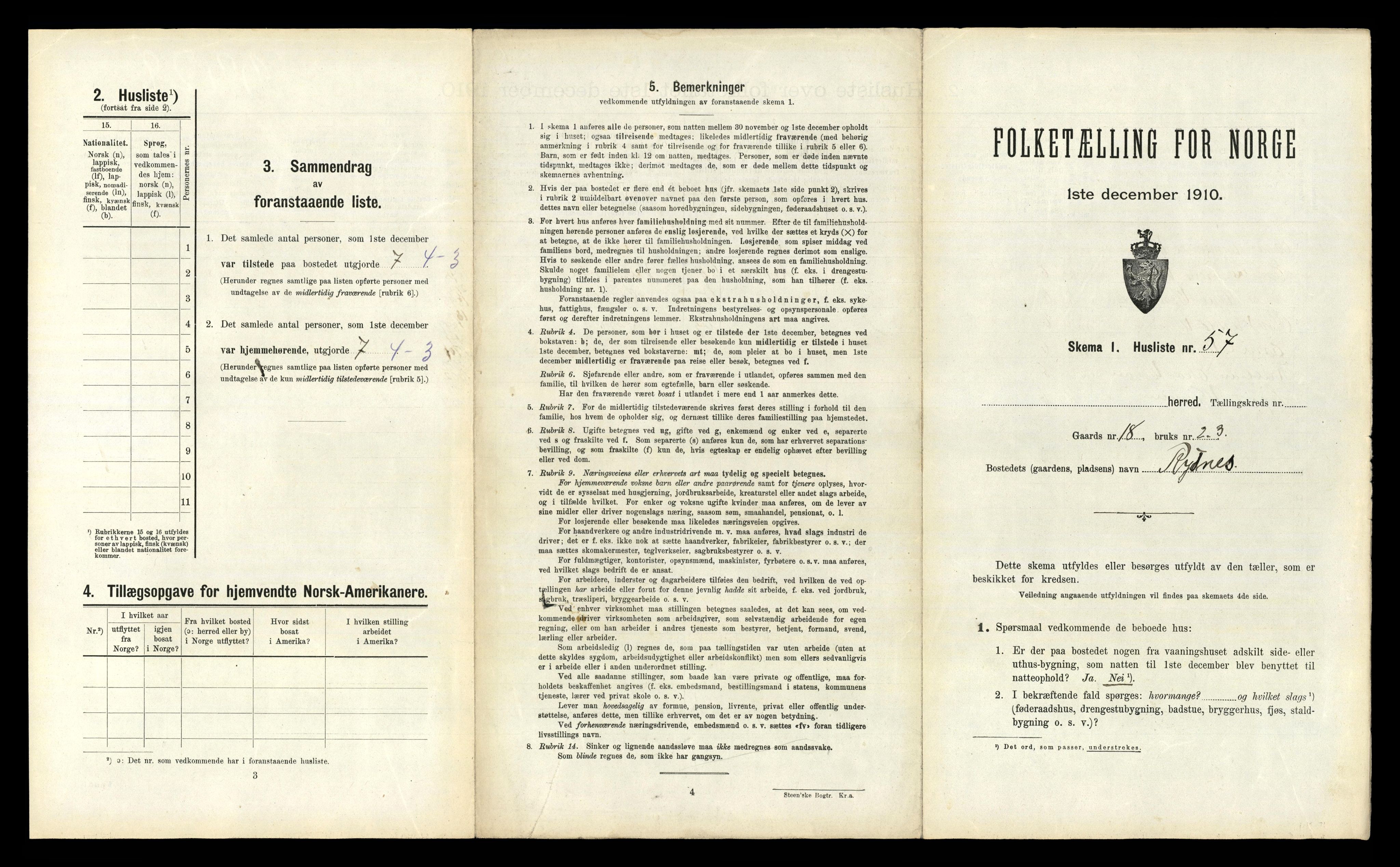 RA, 1910 census for Evenes, 1910, p. 359