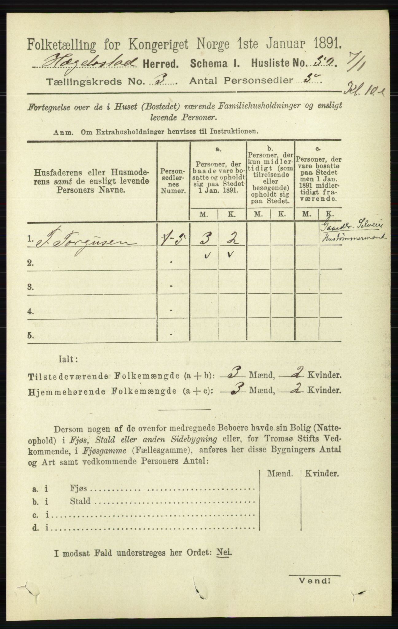 RA, 1891 census for 1034 Hægebostad, 1891, p. 867