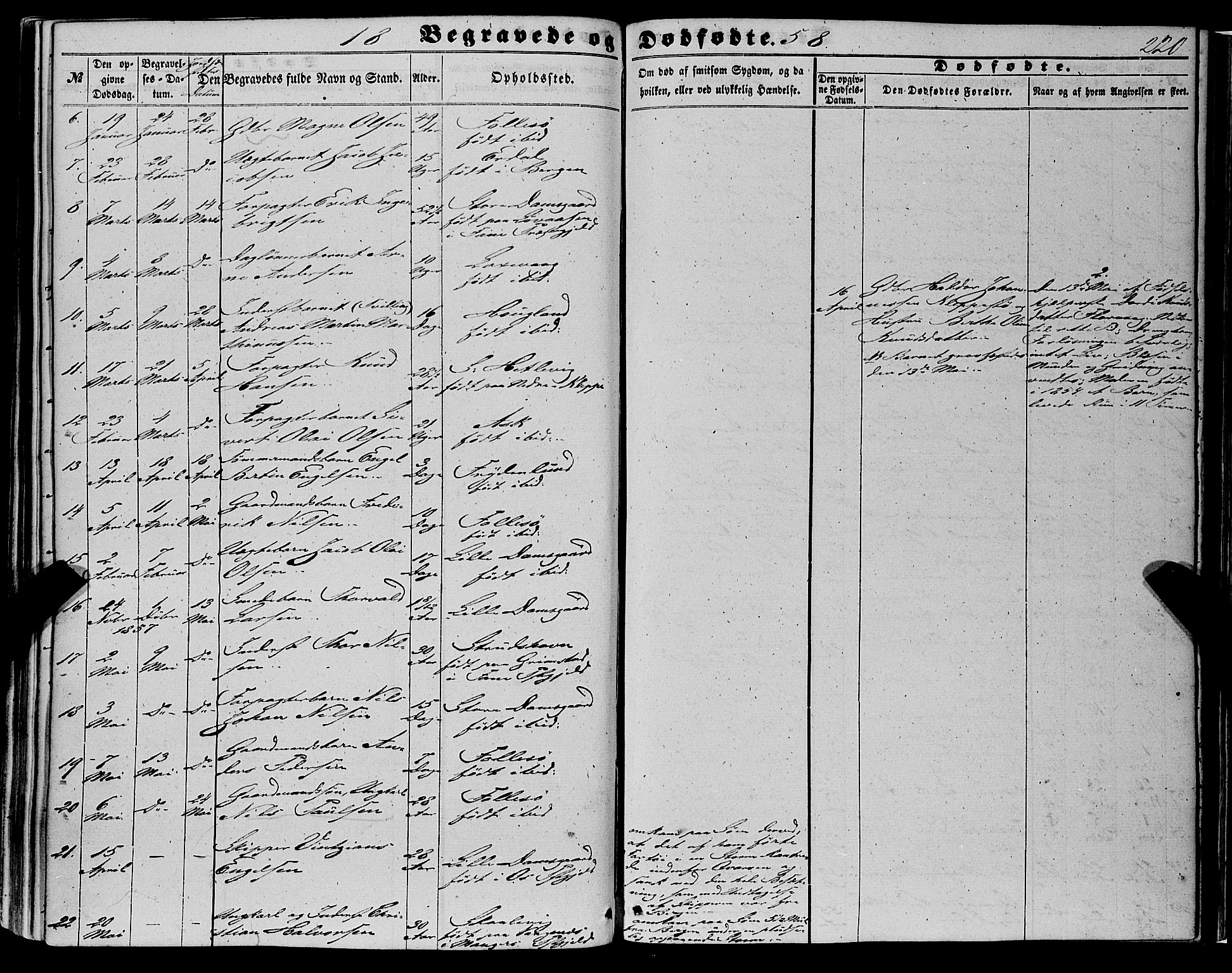 Askøy Sokneprestembete, SAB/A-74101/H/Ha/Haa/Haaa/L0008: Parish register (official) no. A 8, 1852-1862, p. 220