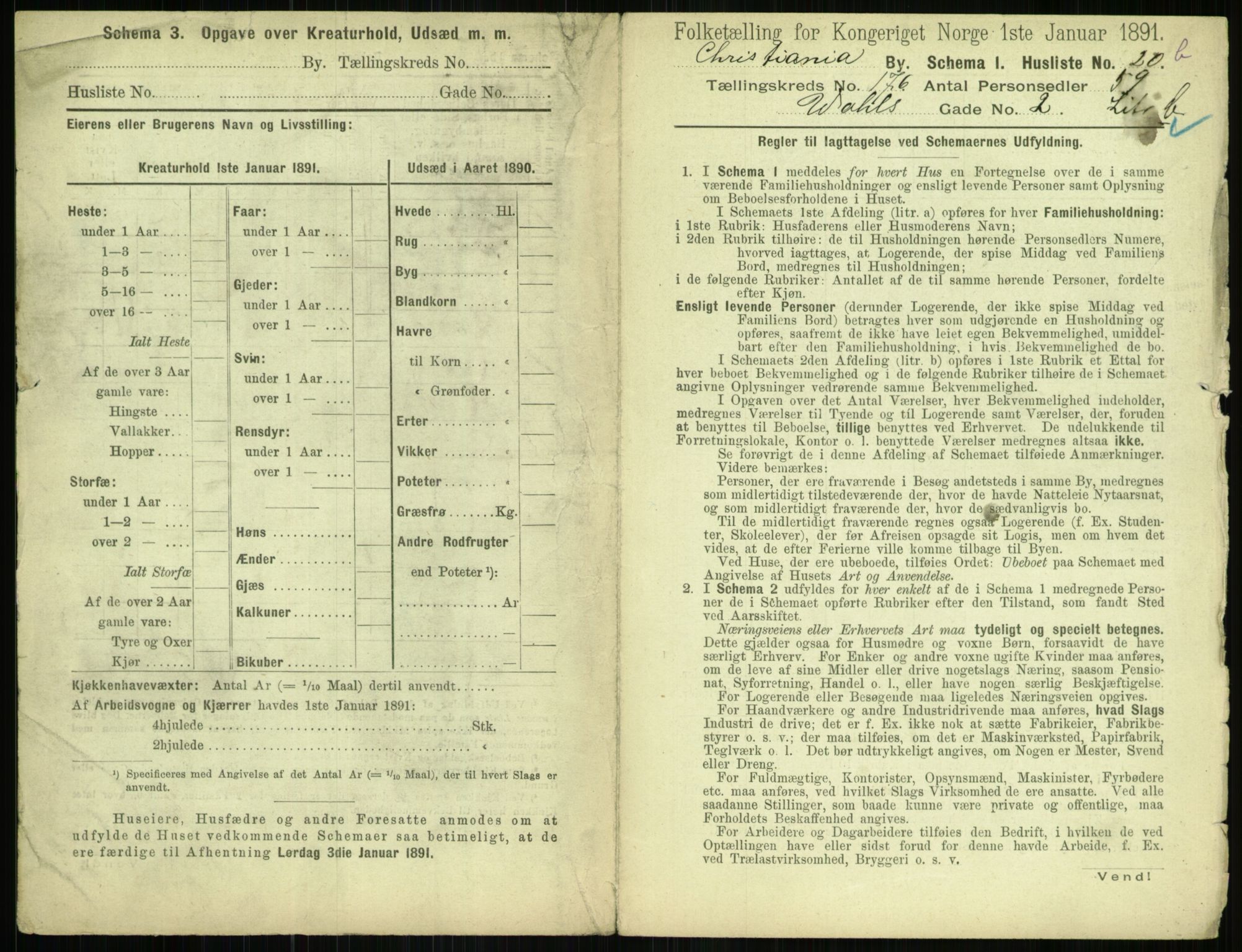 RA, 1891 census for 0301 Kristiania, 1891, p. 105613