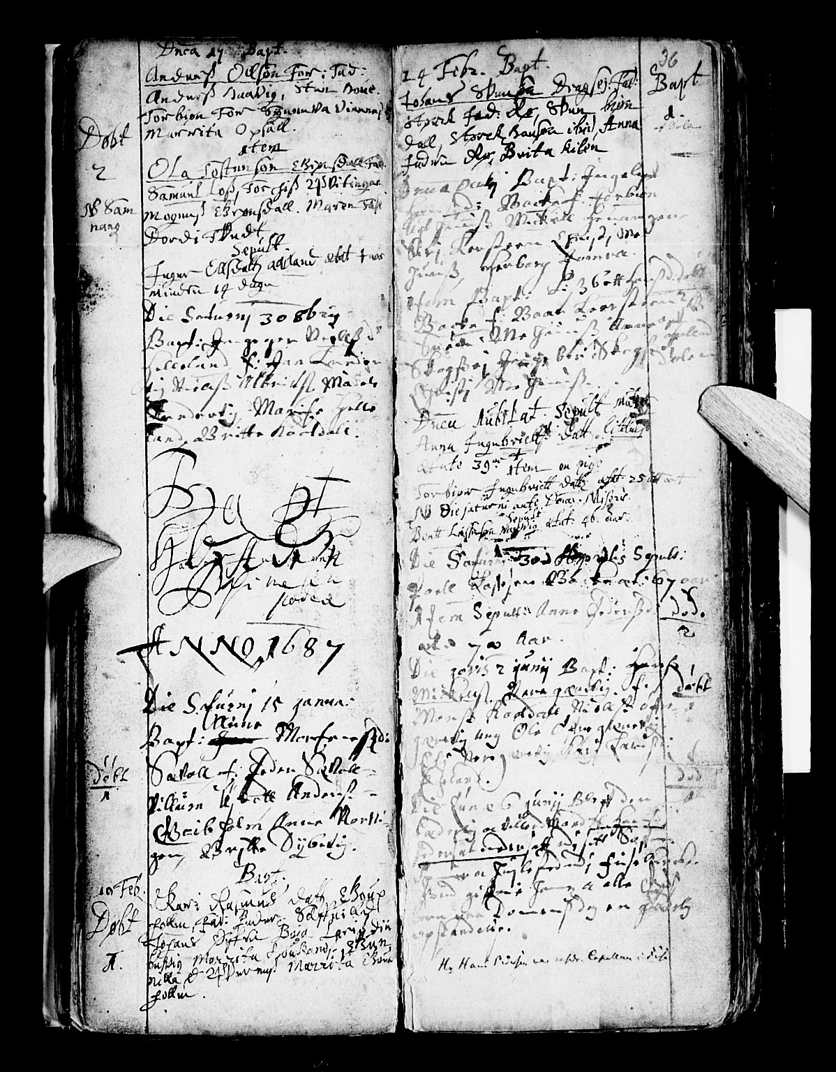 Os sokneprestembete, SAB/A-99929: Parish register (official) no. A 6, 1669-1719, p. 36