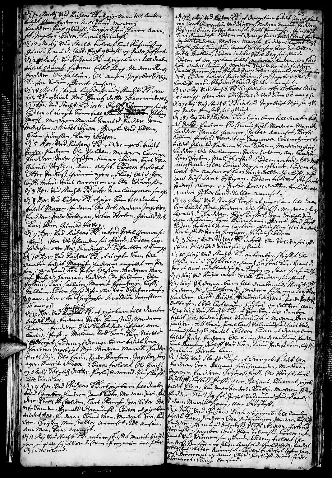 Ministerialprotokoller, klokkerbøker og fødselsregistre - Sør-Trøndelag, SAT/A-1456/646/L0603: Parish register (official) no. 646A01, 1700-1734, p. 23