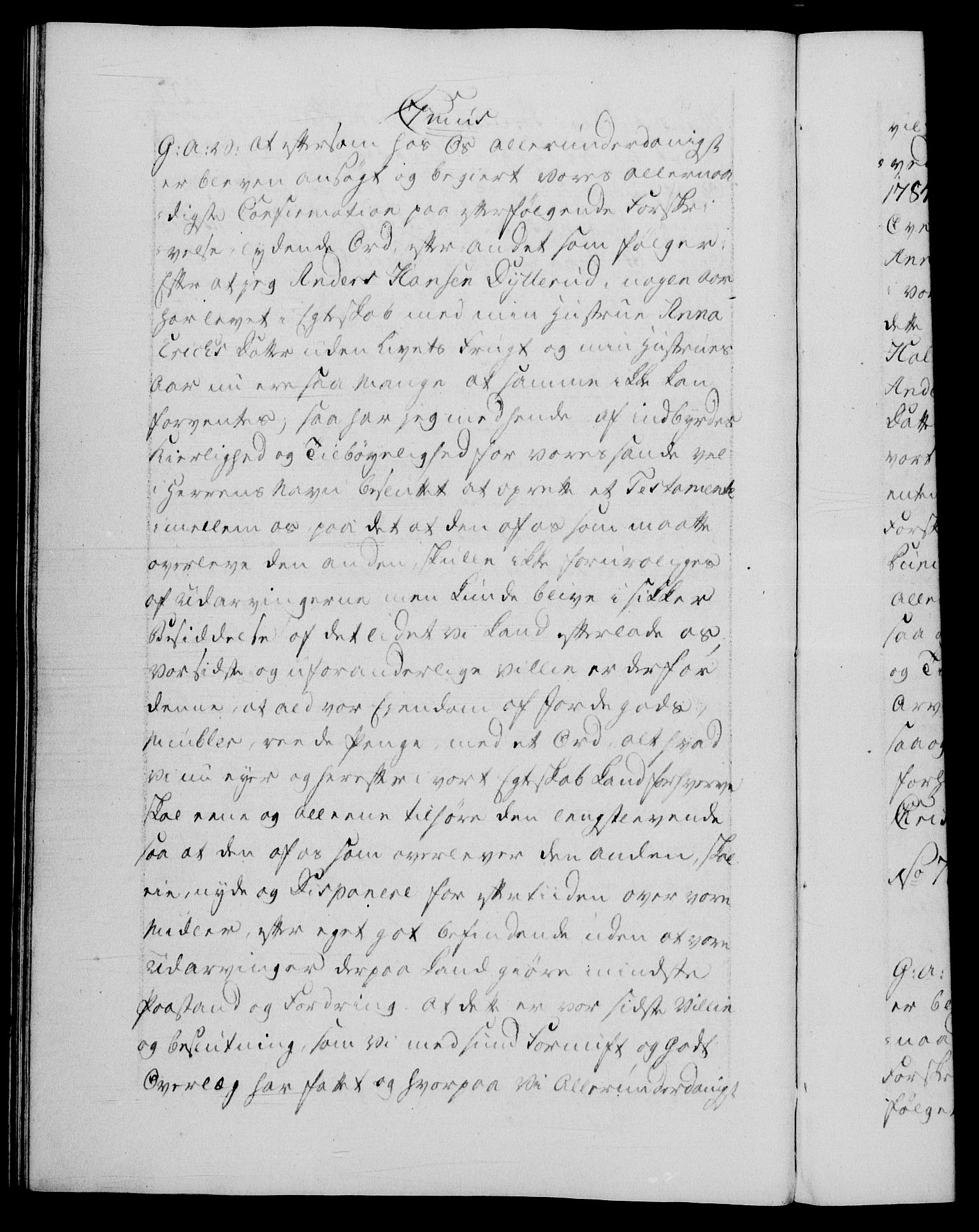 Danske Kanselli 1572-1799, AV/RA-EA-3023/F/Fc/Fca/Fcaa/L0050: Norske registre, 1784-1785, p. 407b